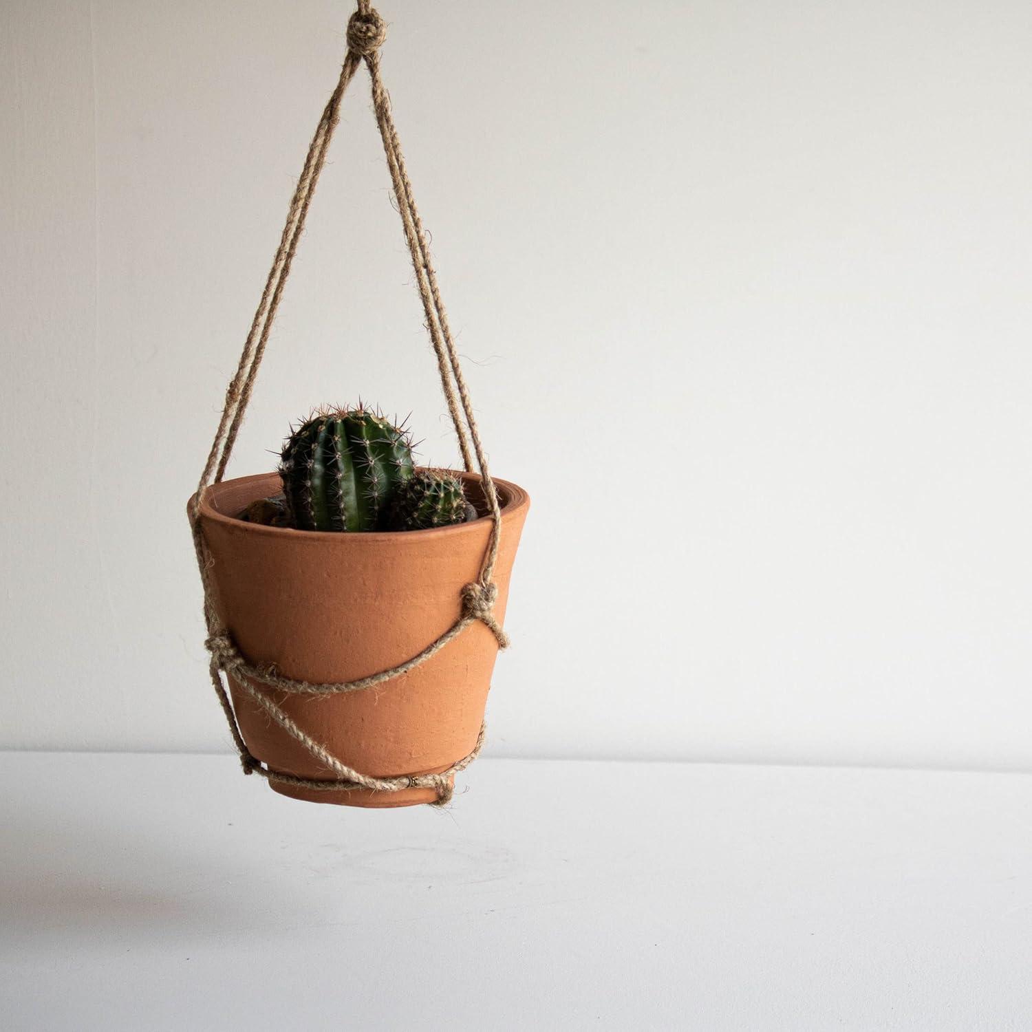 Hanging Terracotta Terracotta & Jute Planter - Foreside Home & Garden