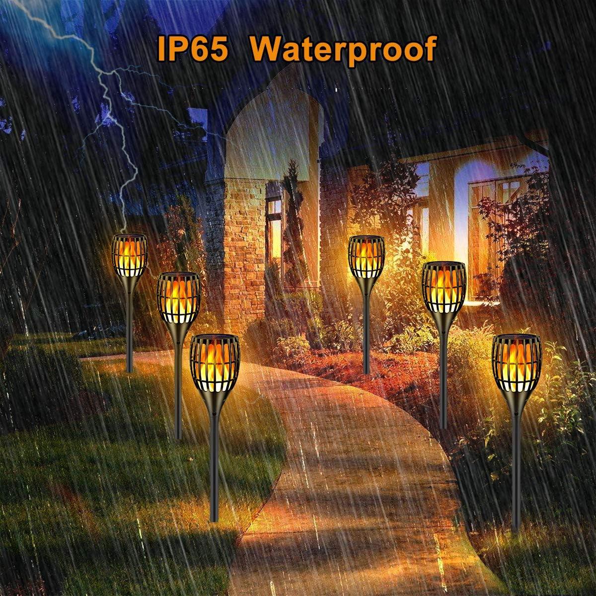 Solar Lights Outdoor, 43" Flickering Flames Torch Light Solar Garden Lights Waterproof Landscape Lighting Dusk to Dawn Auto On/Off Security Torch Light for Yard Patio Driveway, 4Pack