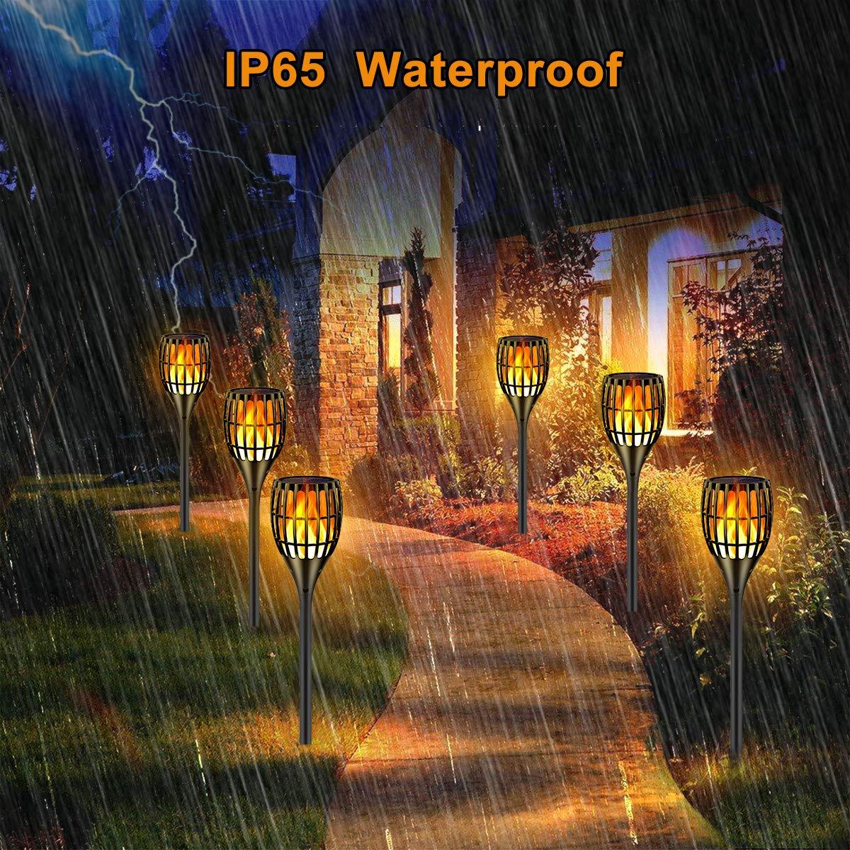 Solar Lights Outdoor, 43" Flickering Flames Torch Light Solar Garden Lights Waterproof Landscape Lighting Dusk to Dawn Auto On/Off Security Torch Light for Yard Patio Driveway, 4Pack