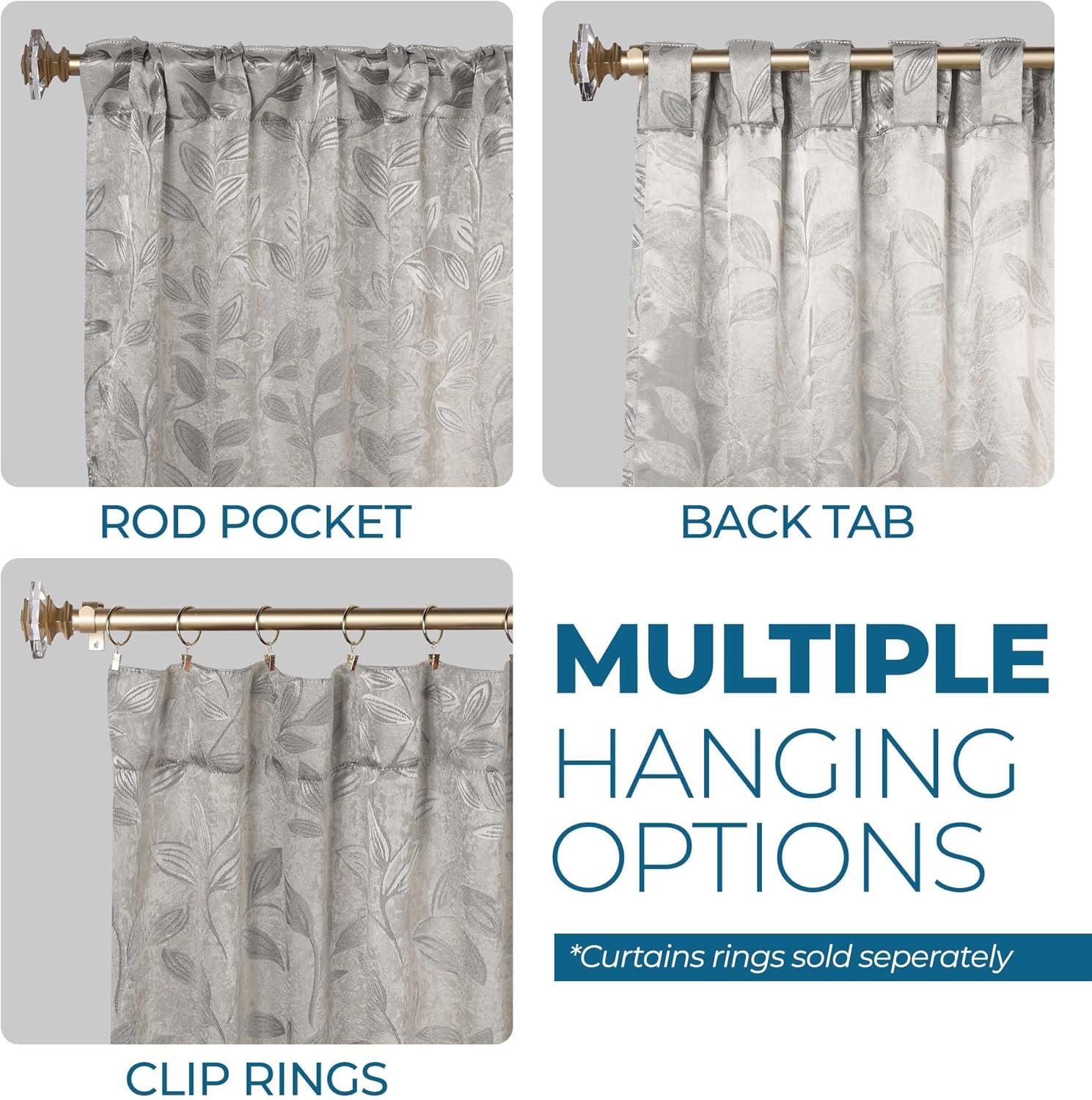 Superior Leaves Machine Washable Room Darkening Blackout Curtains With Back Tabs by Superior (Set of 2)