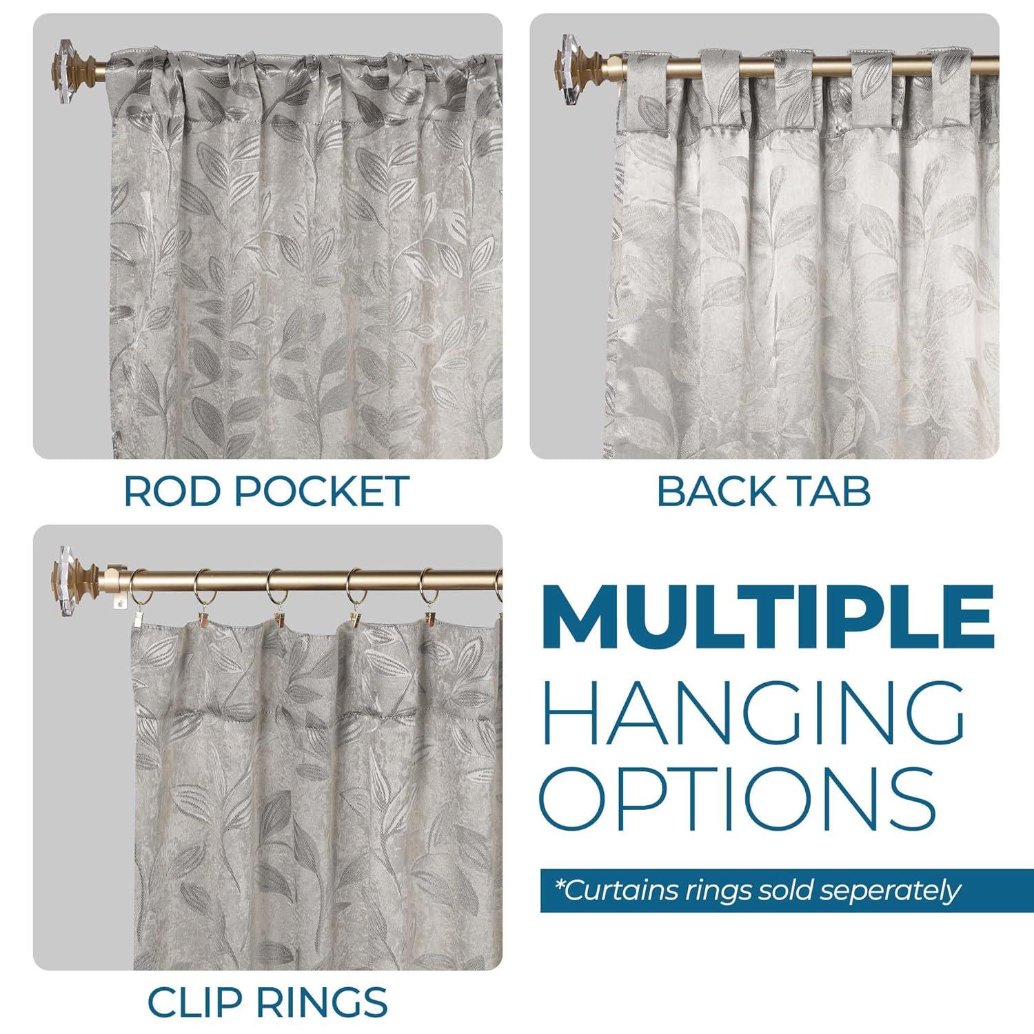 Superior Leaves Machine Washable Room Darkening Blackout Curtains With Back Tabs by Superior (Set of 2)