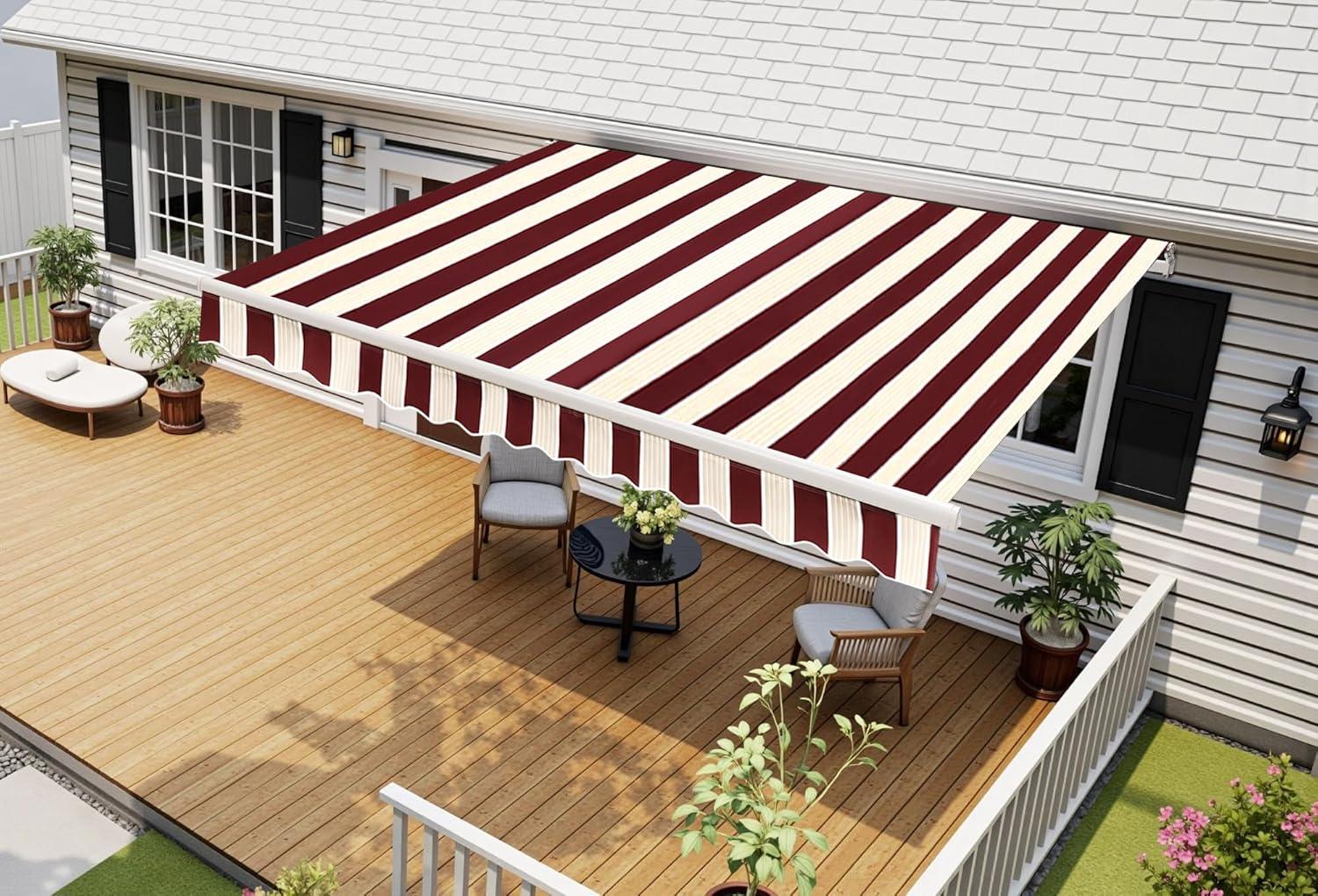 Newacme LLC Freeport Park Alvin 10 ft. W x 8 ft. D Retractable Patio Awning