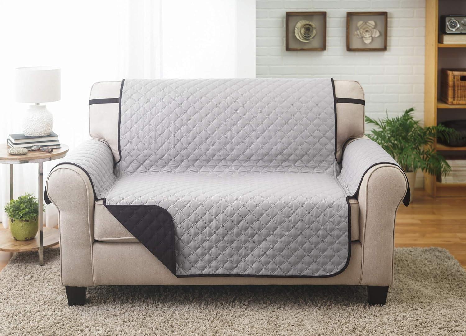Sofa Cover - Furniture Protector - Shield & Protects from Dogs, Cats, Pets, Kids, Stains - Reversible, Easy Wash & Dry - Chocolate & Tan - 110" W x 75" L