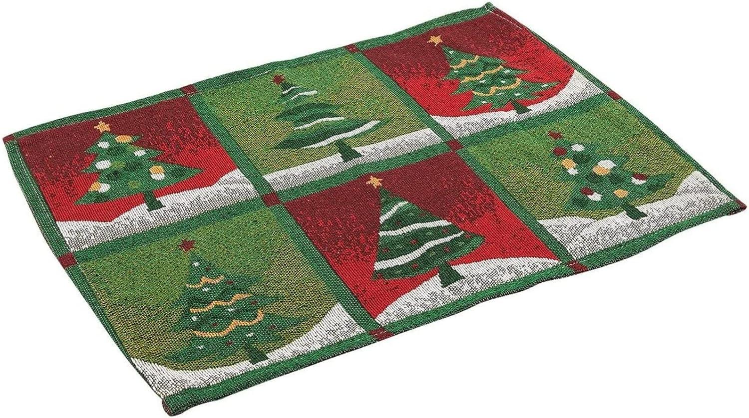 Juvale 6 Pack Christmas Tree Dining Table Placemats, Holiday Kitchen Table Mats (13.5 x 18.2 Inches)