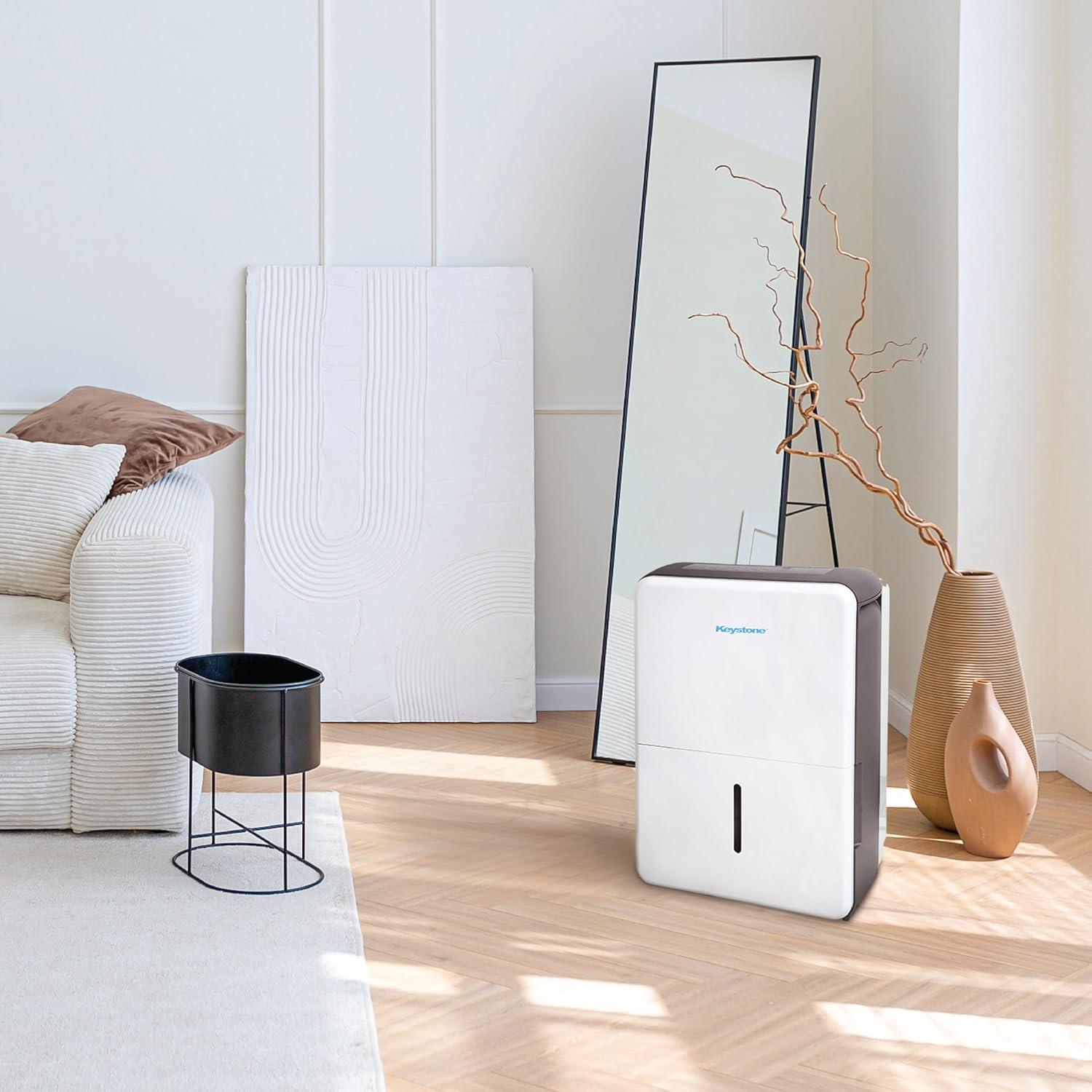 Keystone Keystone 50 Pint Portable Dehumidifier for up to 4,500 Sq. Ft. in White