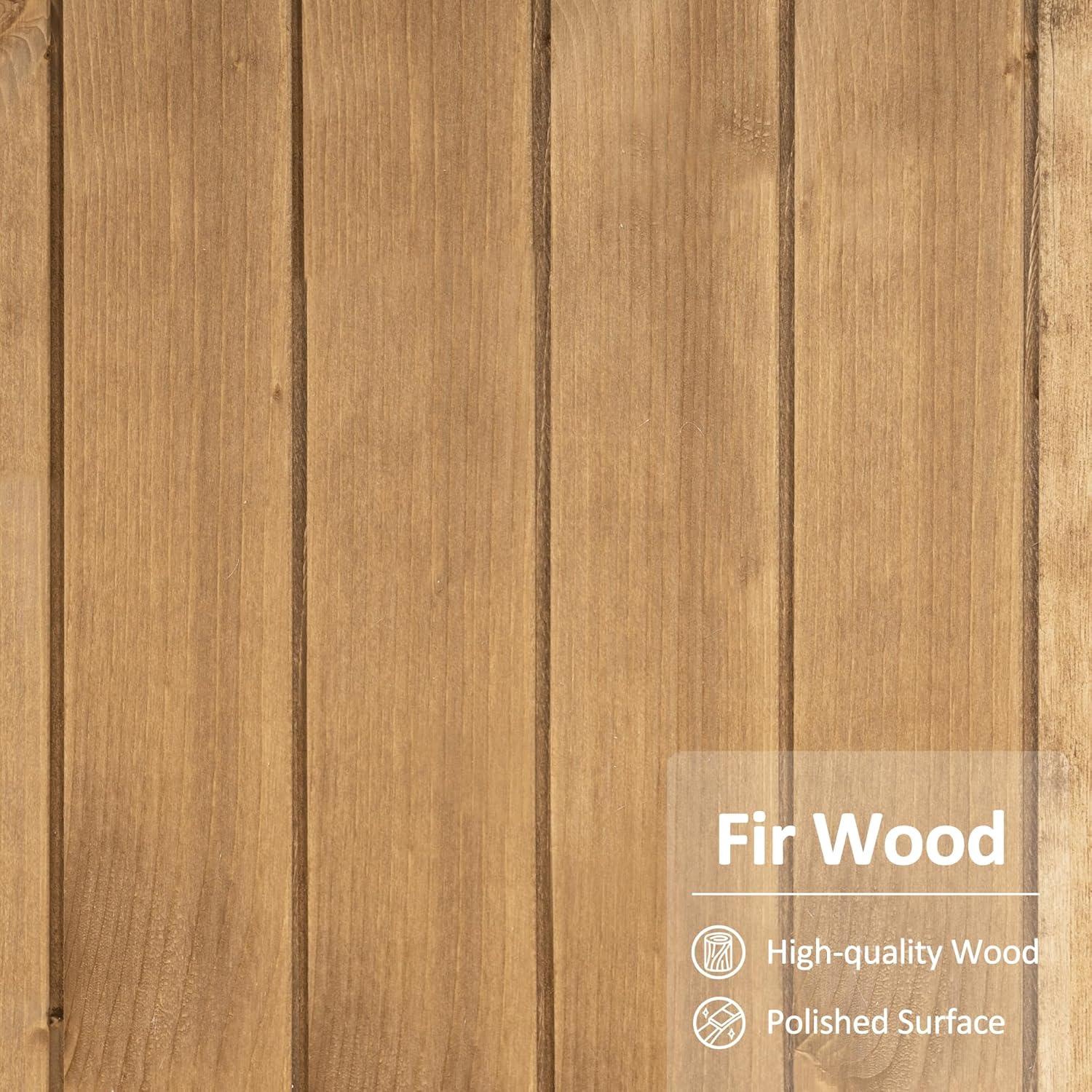 24.6 in. W x 18 in. D Outdoor Wood Storage Cabinet，Garden Wooden Tool Shed with Double Doors