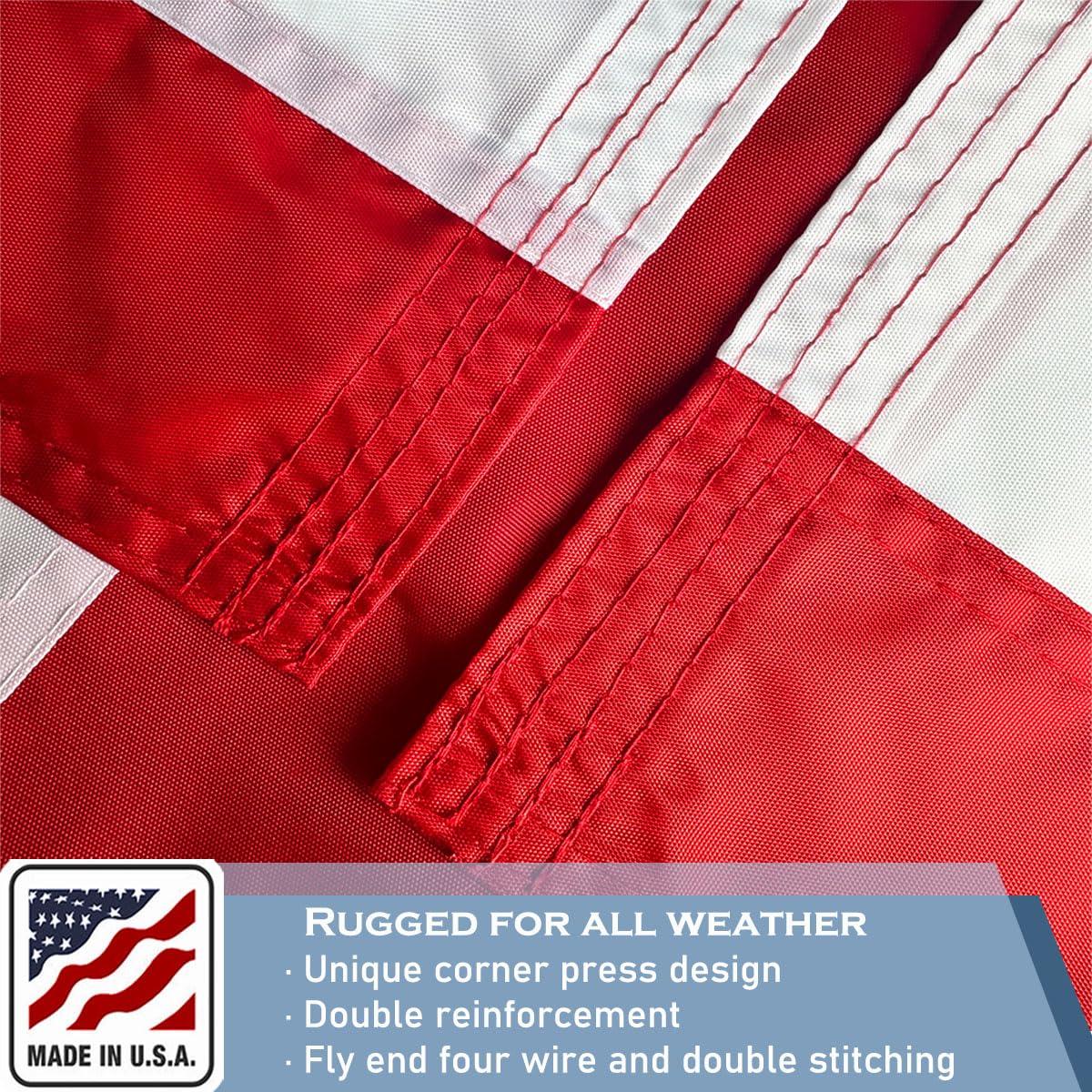 3x5 American Flag for Outside Outdoor Heavy Duty-Nylon USA Flags- Embroidered US Flags Sewn Stripes with Brass Grommets