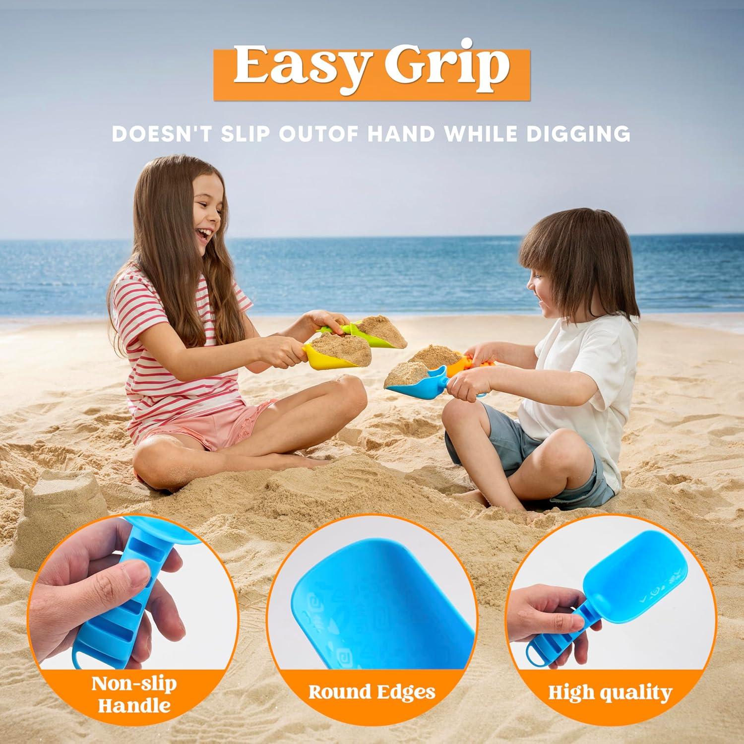 Colorful Heavy Duty Plastic Beach Sand Shovels Set