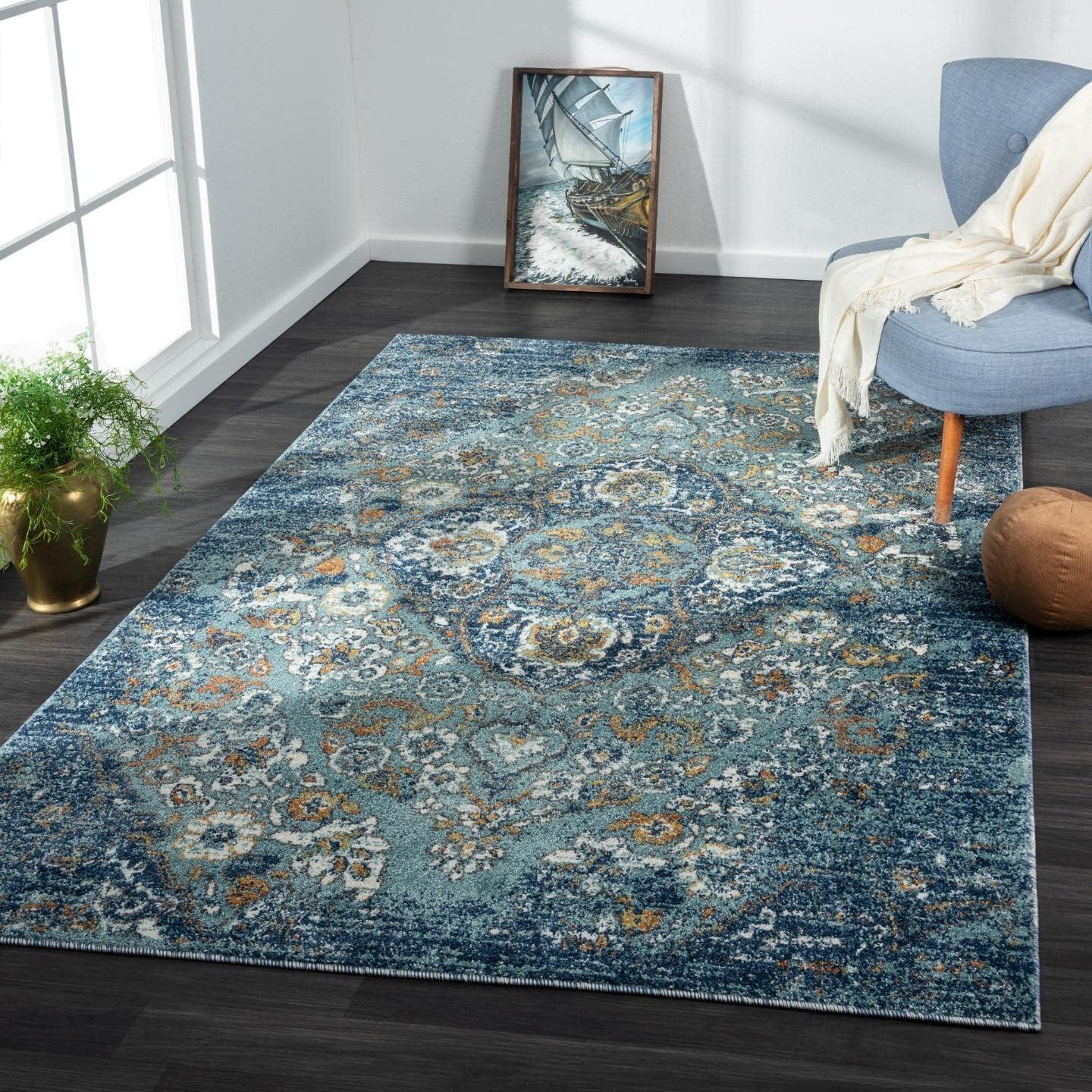Luxe Weavers Victoria Collection Cream 9x12 Floral Area Rug