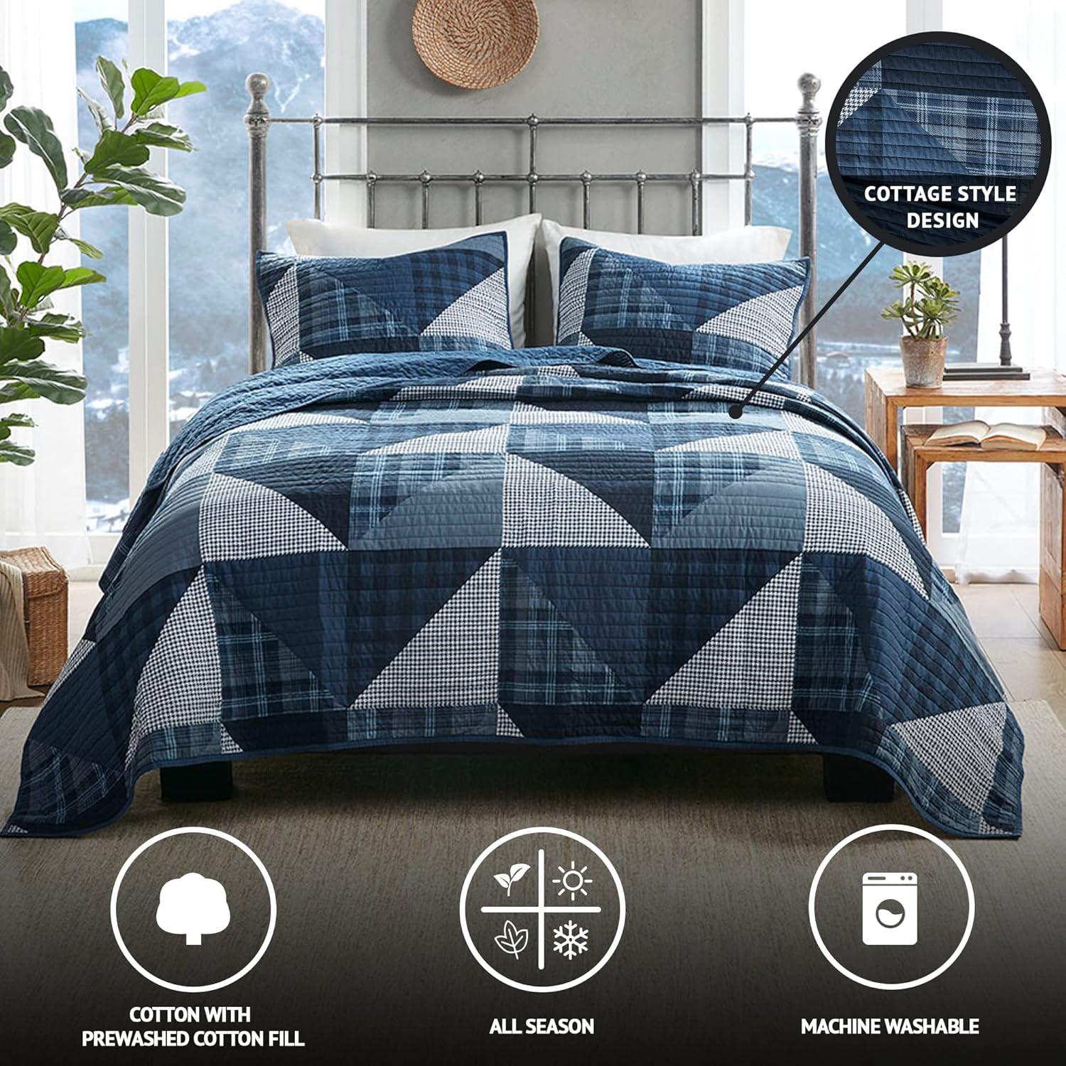 Woolrich Woolrich Olsen 3 Piece Oversized Cotton Quilt Set