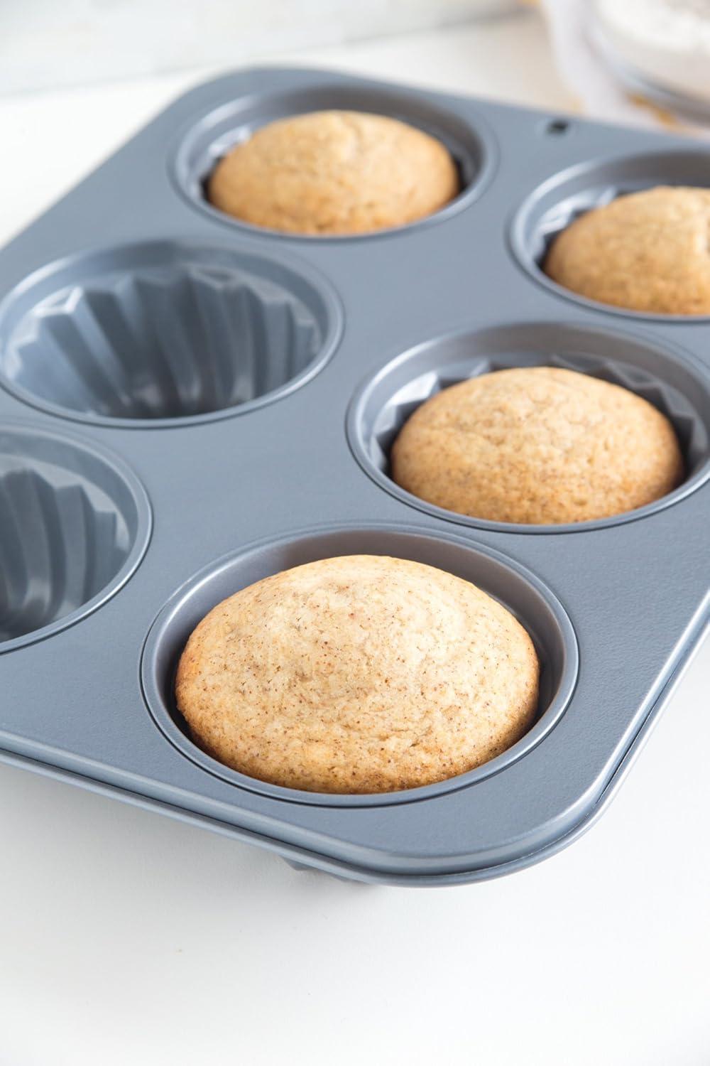 Jumbo Non-Stick Carbon Steel Fluted Muffin Pan