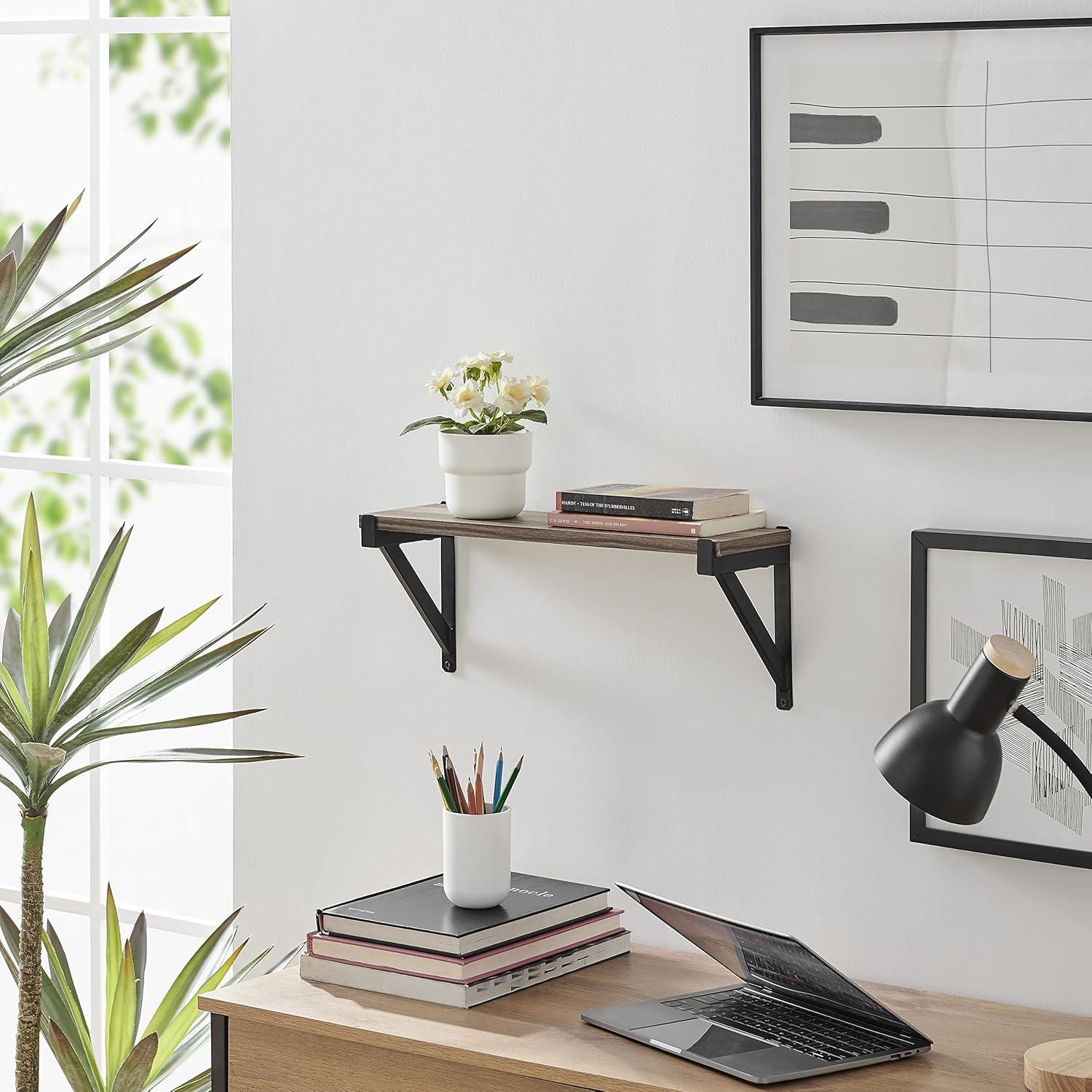 17 Stories Floating Wall Shelf on Triangle Bracket