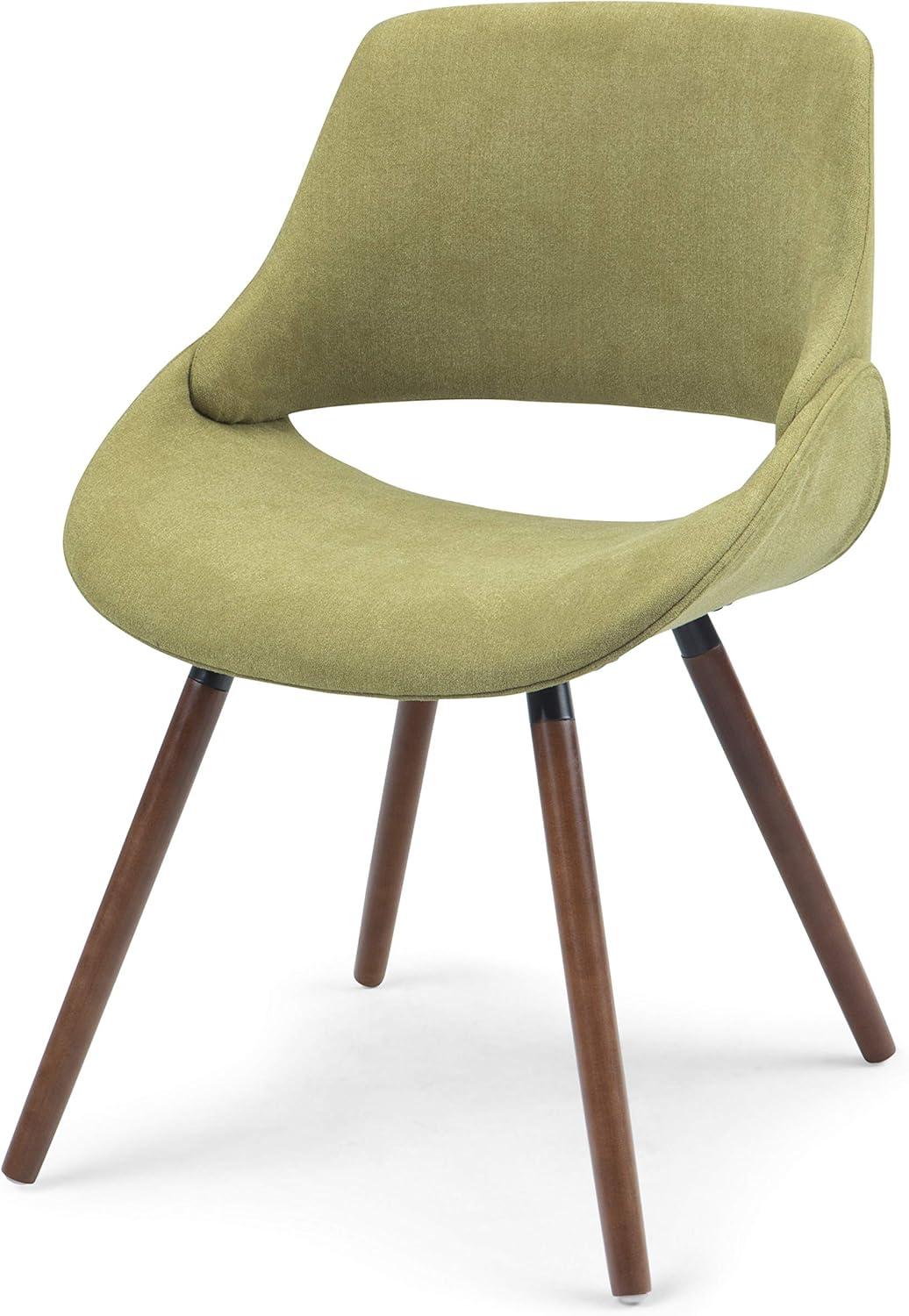 Malden Mid Century Modern Bentwood Dining Chair in Turquoise Blue Woven Fabric-Color:Acid Green