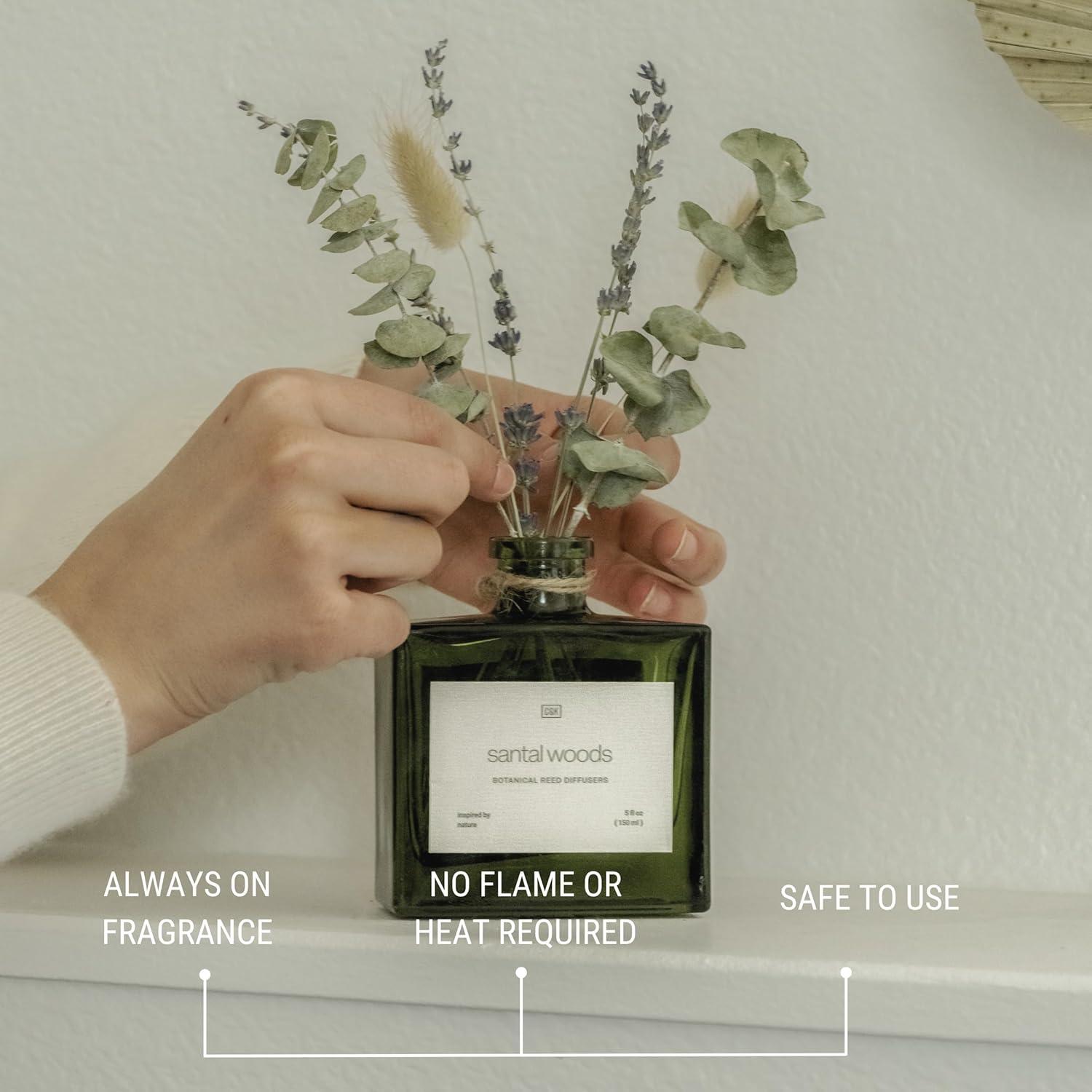 Craft & Kin Reed Diffuser Set With Flower For Home With Eucalyptus & Sicilian Citrus Scent