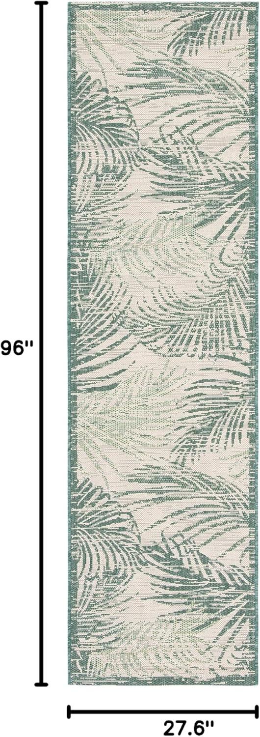 Courtyard CY7557 Power Loomed Indoor/Outdoor Runner Rug - Beige/Green - 2'3"x8' - Safavieh.