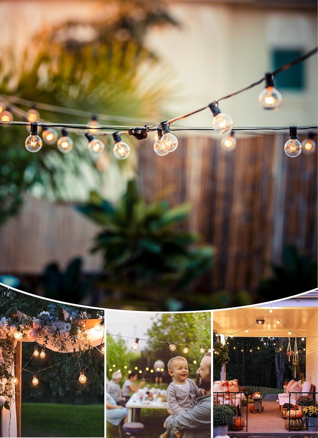 KY G40 Replacement LED Light Bulbs, 25 Pack Clear Globe Bulb fits E12 C7 Candelabra Screw Base Sockets, 1.5 Inch Dimmable Edison Light Bulbs for Indoor Outdoor Patio Decor, Warm White