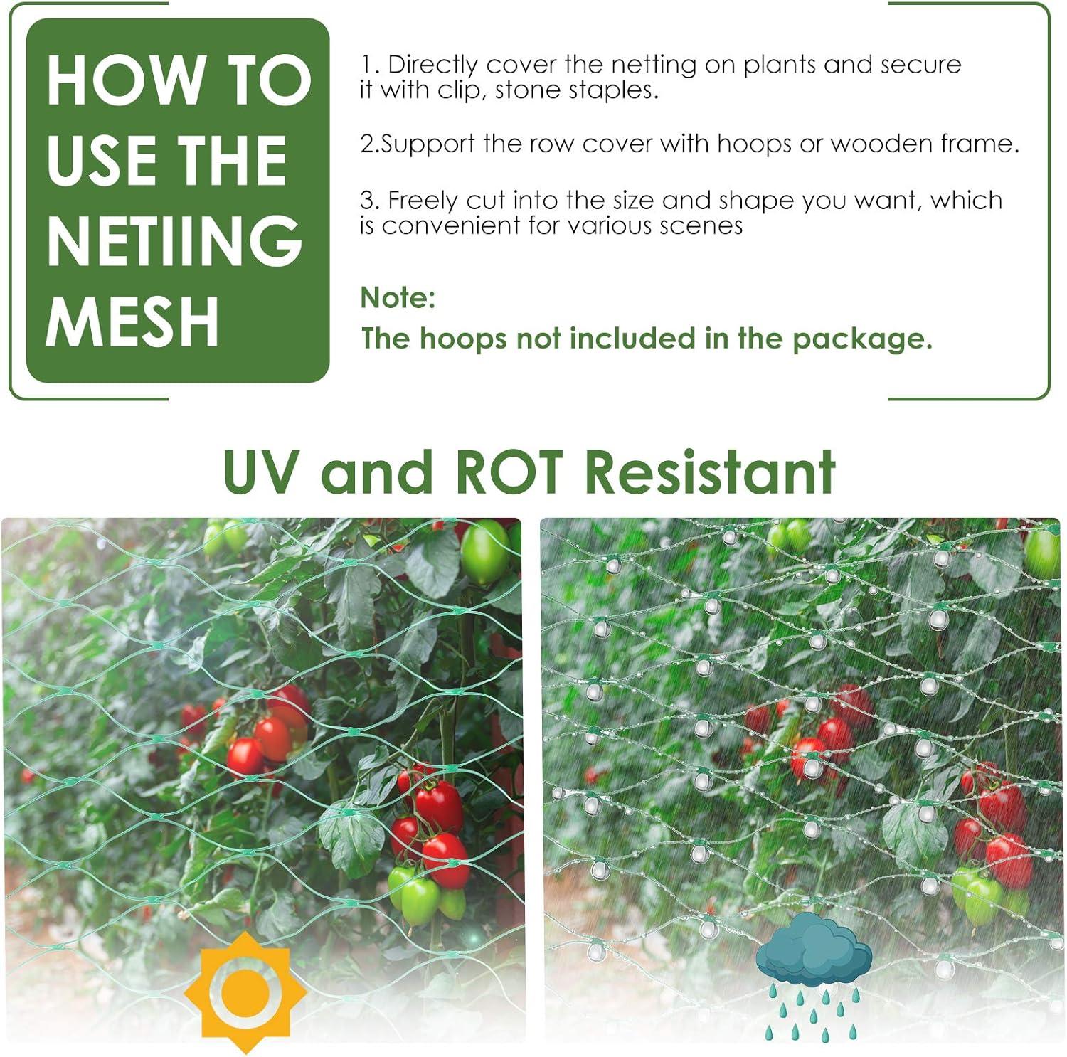 Green Heavy Duty Plastic Garden Netting for Fruits and Vegetables