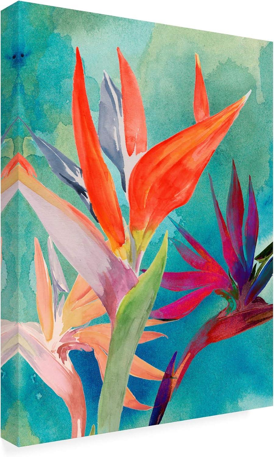 Trademark Fine Art -Jennifer Paxton Parker  'Vivid Birds Of Paradise I' Canvas Art - 19''x14''