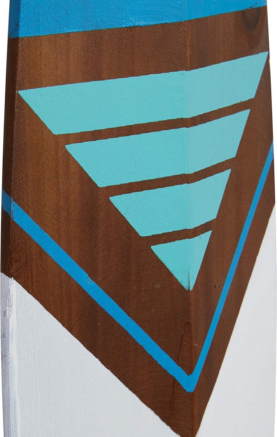 DecMode Multi Colored Wood Novelty Canoe Oar Paddle Wall Decor with Arrow and Stripe Patterns (2 Count)