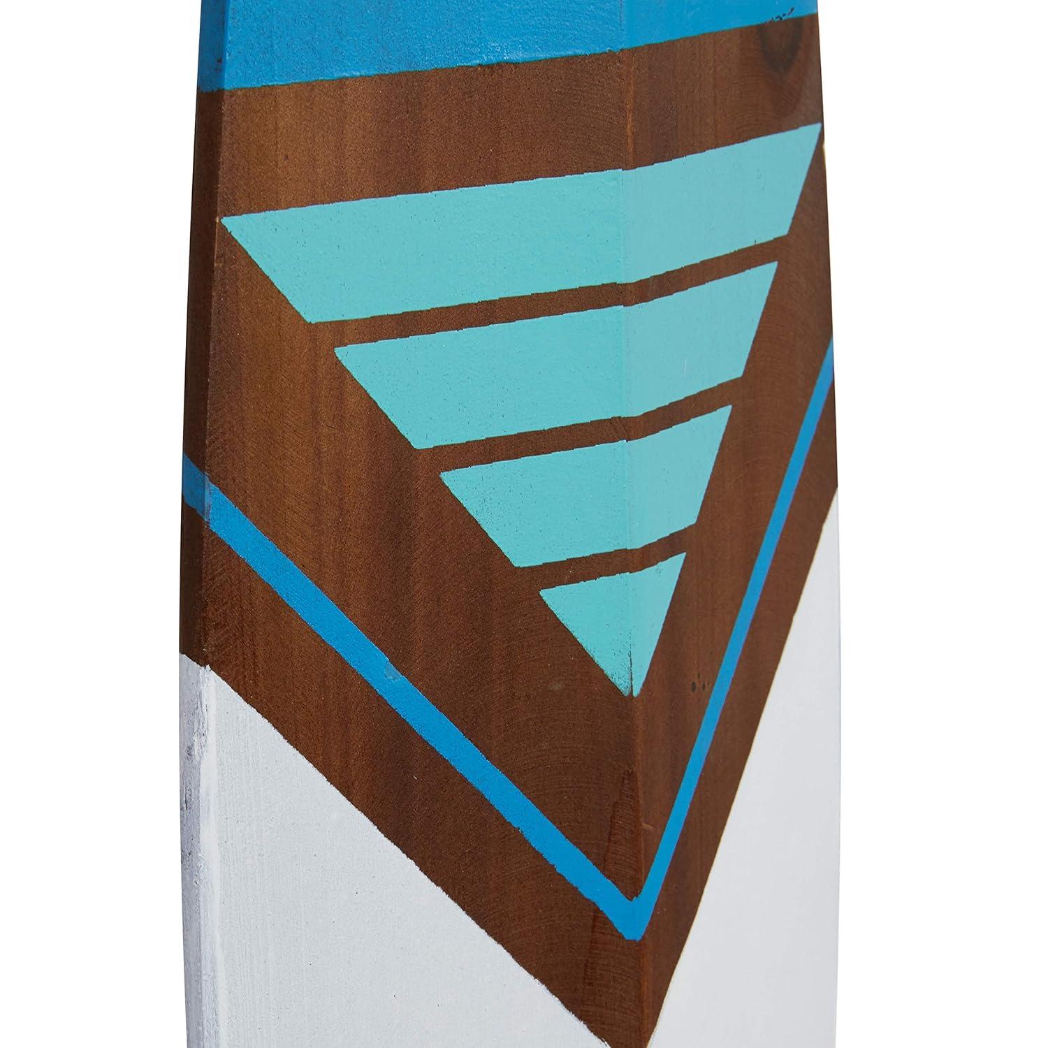 DecMode Multi Colored Wood Novelty Canoe Oar Paddle Wall Decor with Arrow and Stripe Patterns (2 Count)