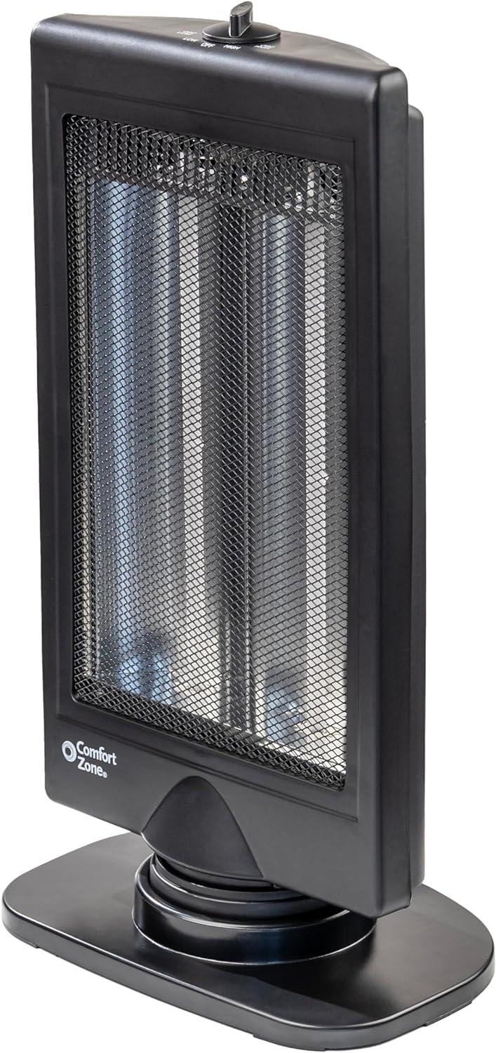 Black Electric Oscillating Infrared Space Heater with Thermostat