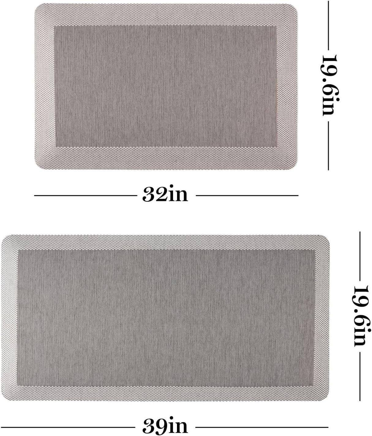 Martha Stewart Mira Modern Heathered Anti-Fatigue Air-Infused Kitchen Mat, Grey, 19.6"x32"