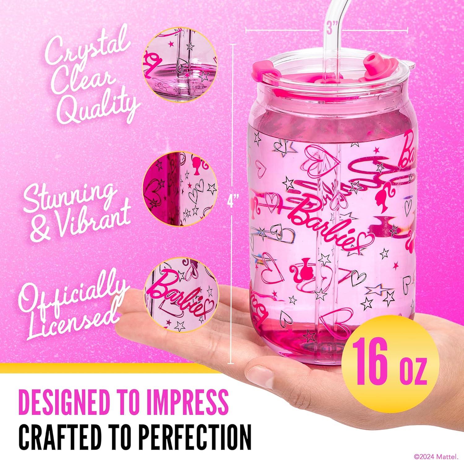 Barbie x Dragon Glassware 16 oz Love Out Loud Drinking Glasses Set of 2