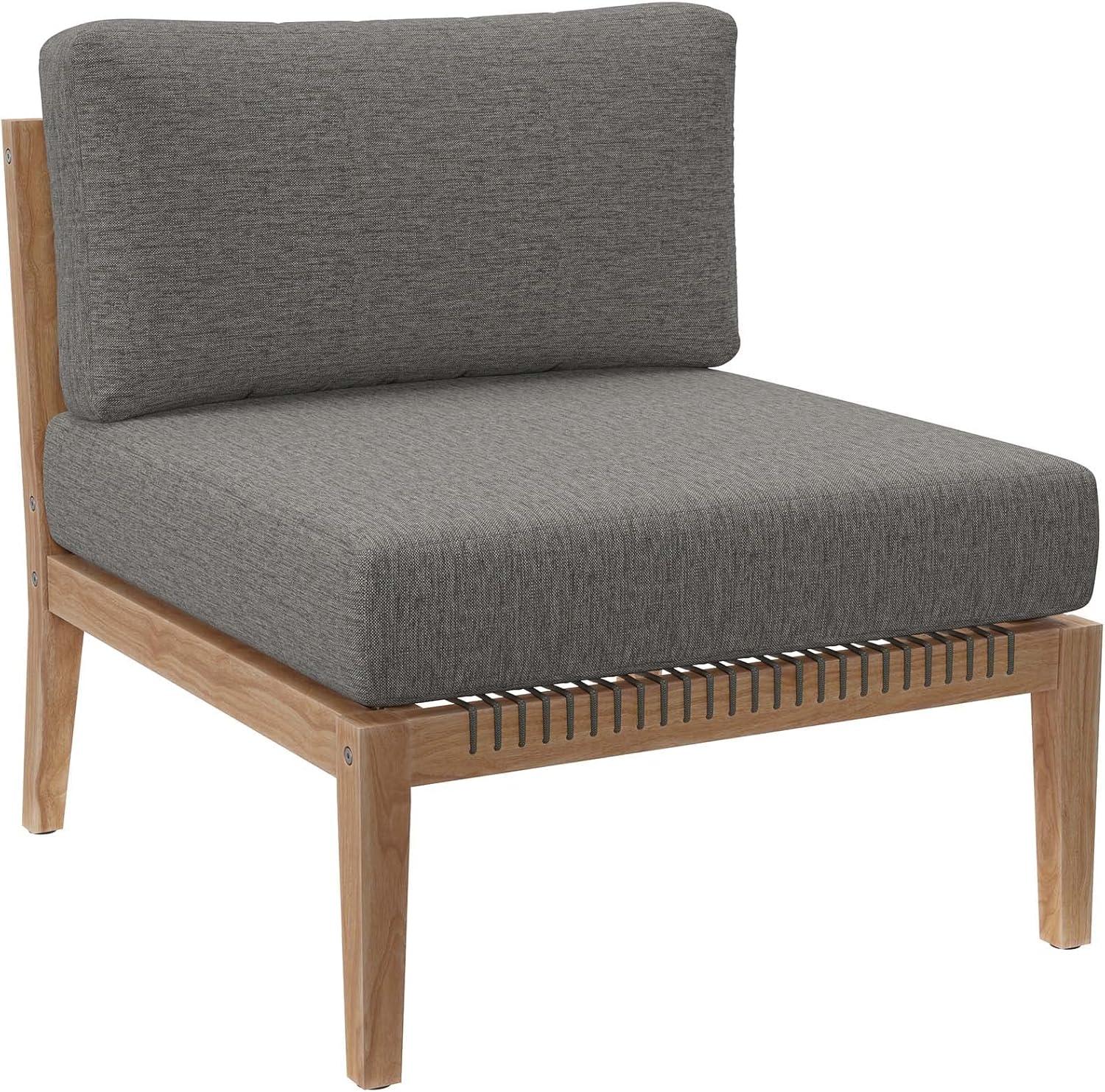 Modway Modway Clearwater Outdoor Patio Teak Wood 6-Piece Sectional Sofa