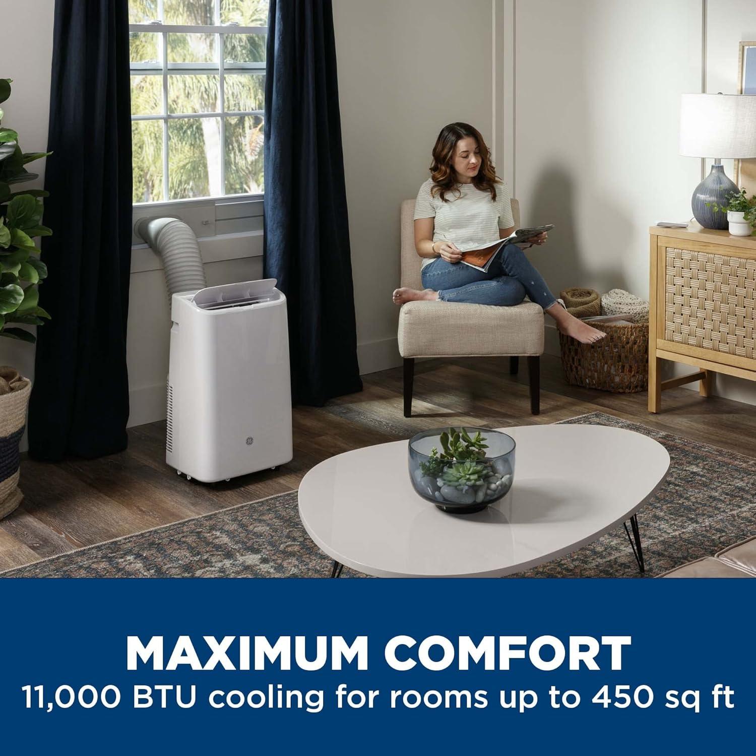 GE® 11,000 BTU Portable Air Conditioner For Medium Rooms Up To 450 Sq Ft. (7,800 BTU SACC)