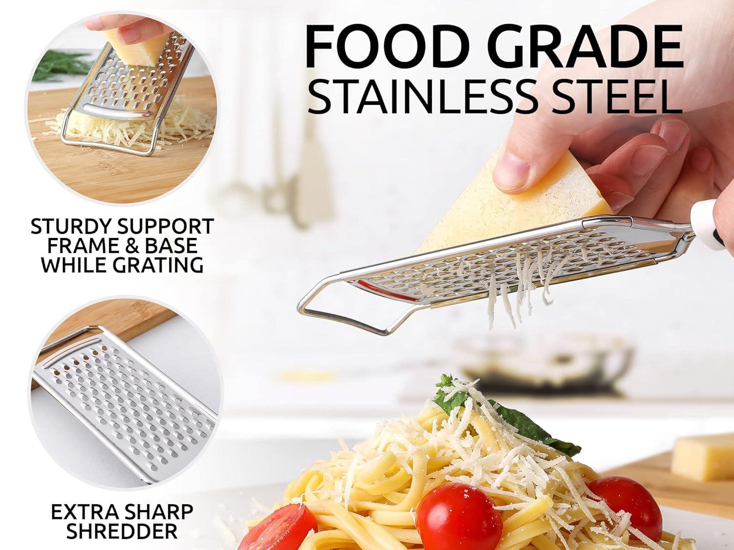 Zulay Kitchen Zulay Kitchen Professional Stainless Steel Flat Handheld Cheese Grater