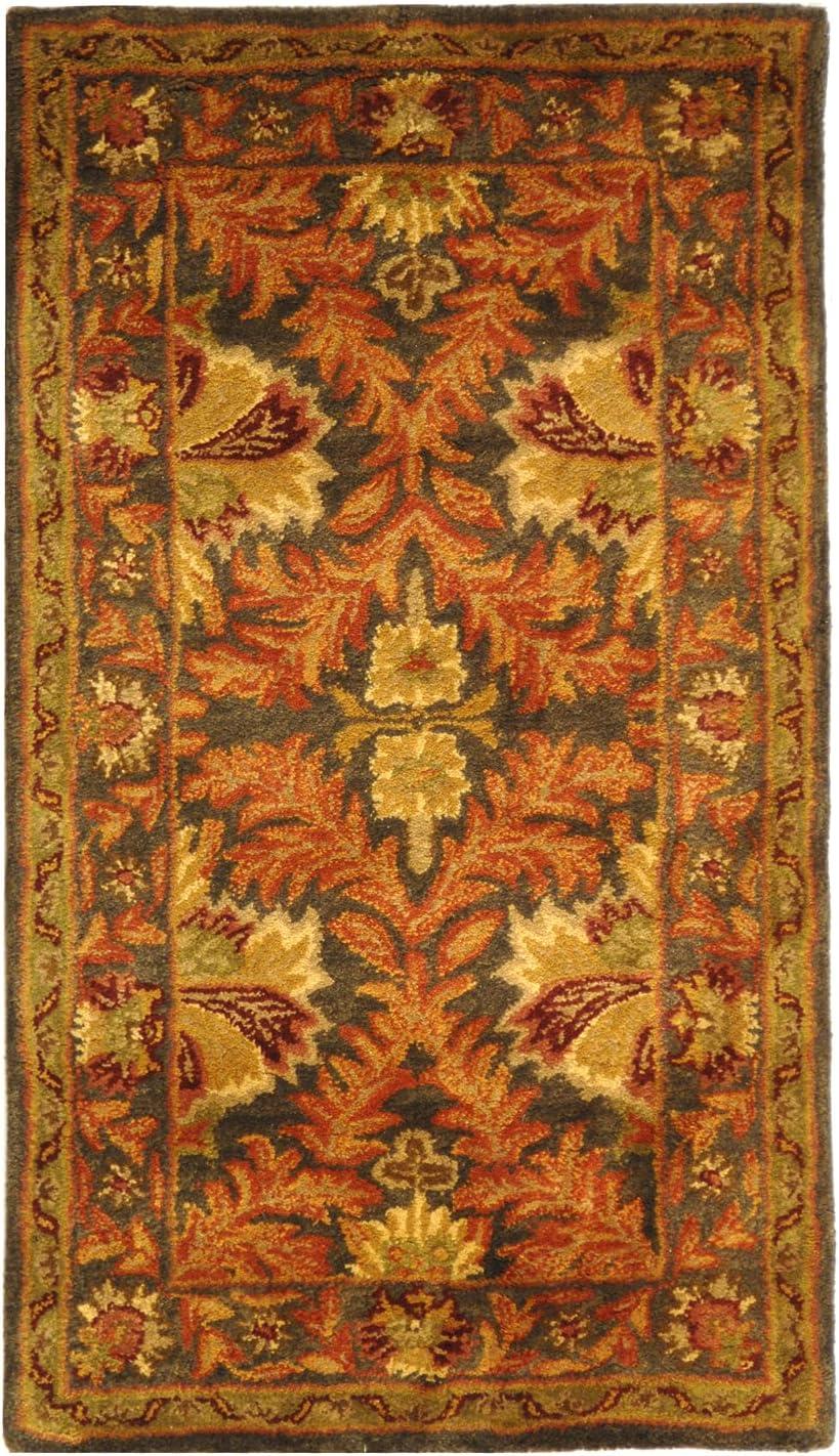 Handmade Sage and Gold Wool Tufted Area Rug, 2' x 3'