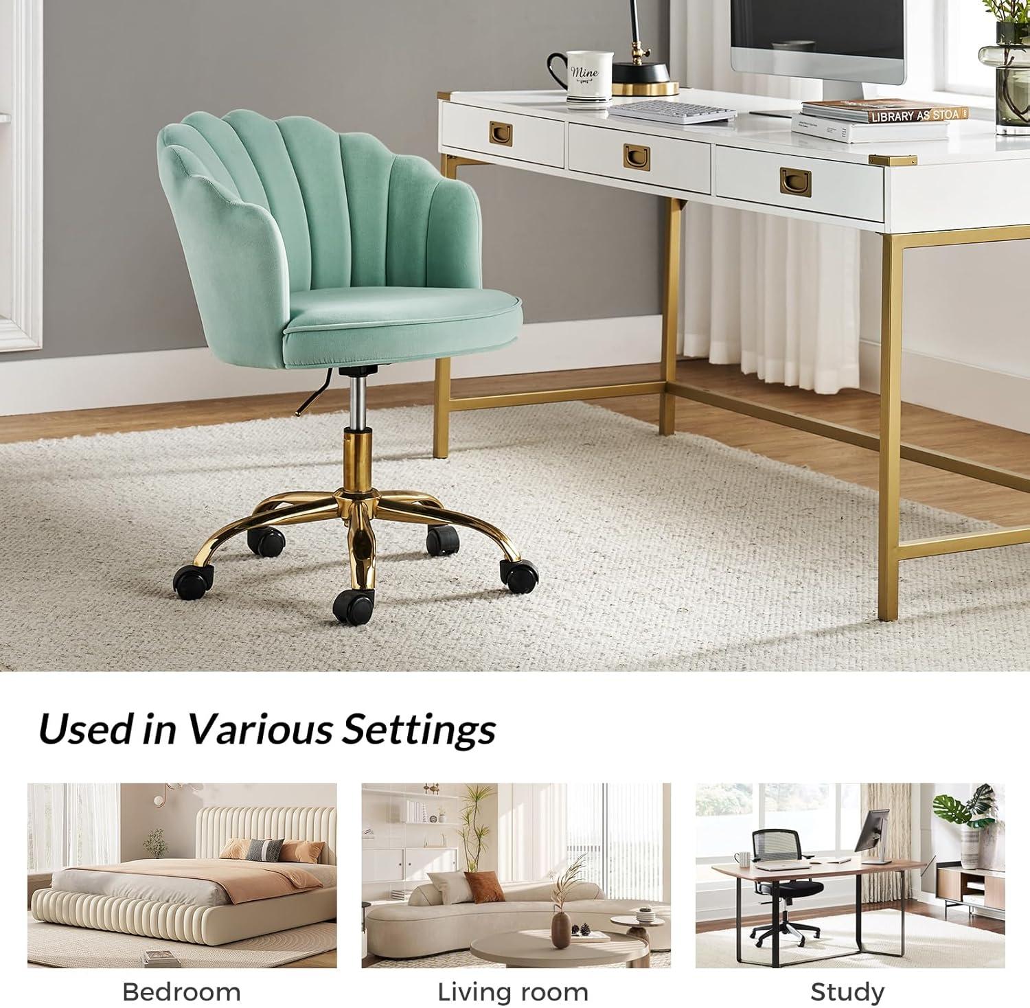 Belanda 23'' W Modern VelvetTask Chair with Tufted Back