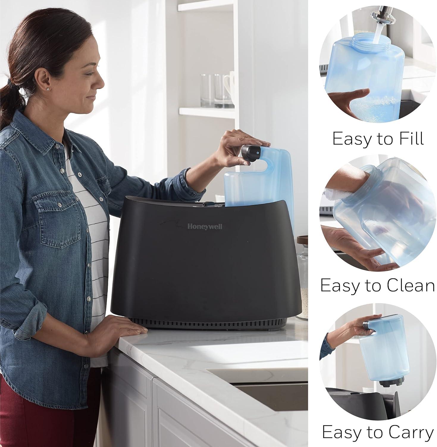 Honeywell 1.1 gal 400 sq ft Cool Moisture Humidifier, Black, HCM350B