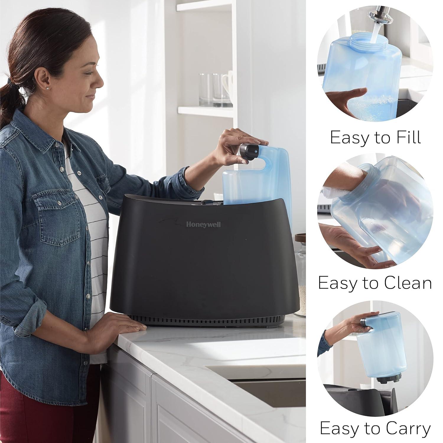 Honeywell 1.1 gal 400 sq ft Cool Moisture Humidifier, Black, HCM350B