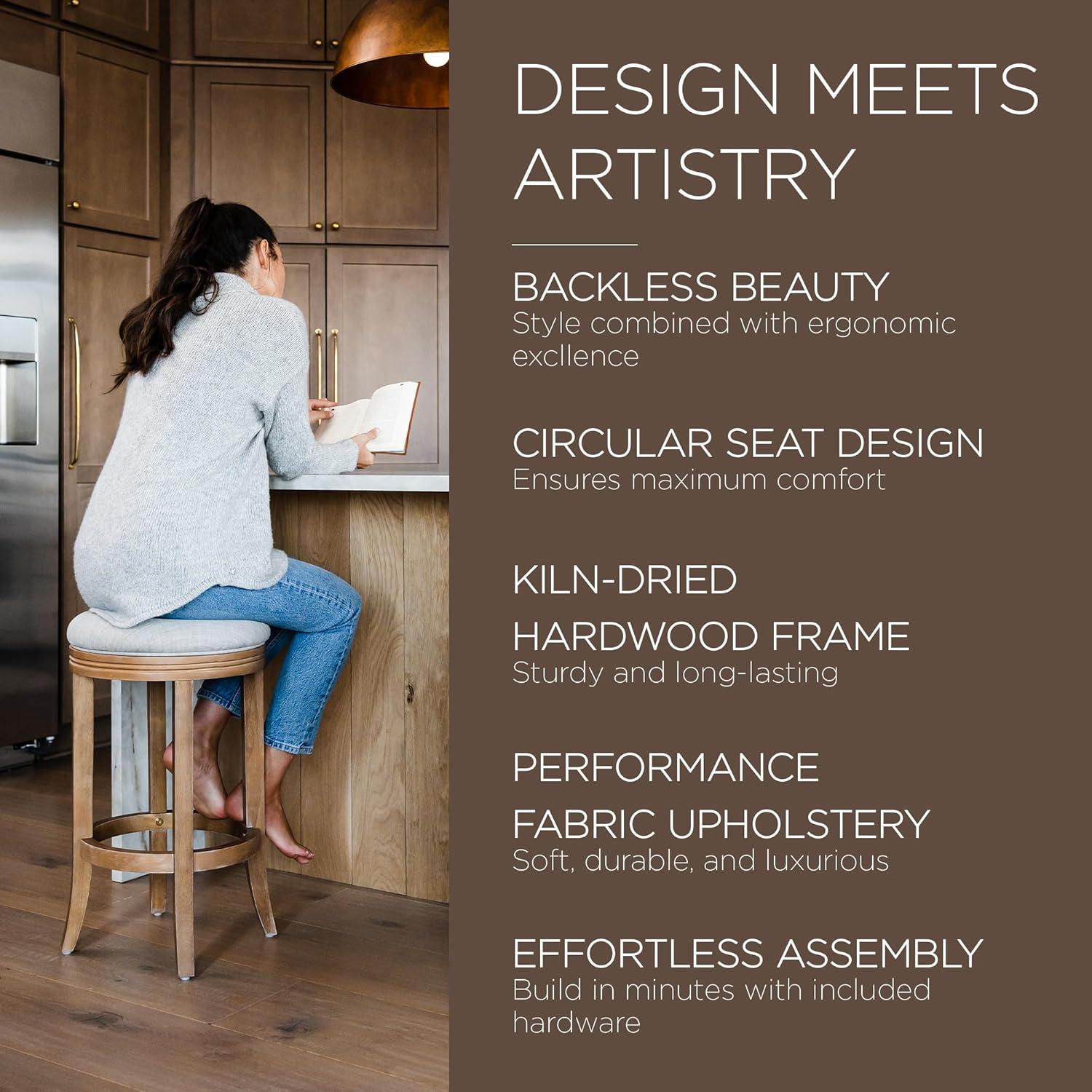 Maven Lane Maven Lane Eva Stool with Fabric Upholstery