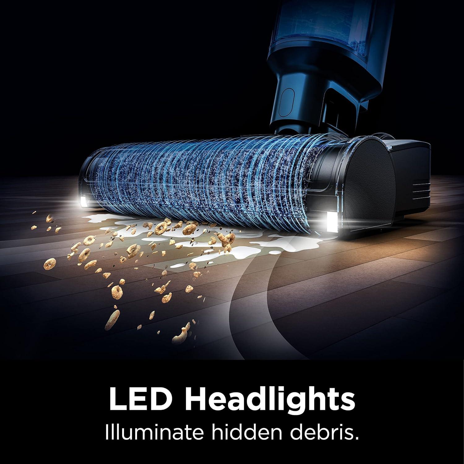 Blue Cordless Stick Vacuum with Self-Cleaning System