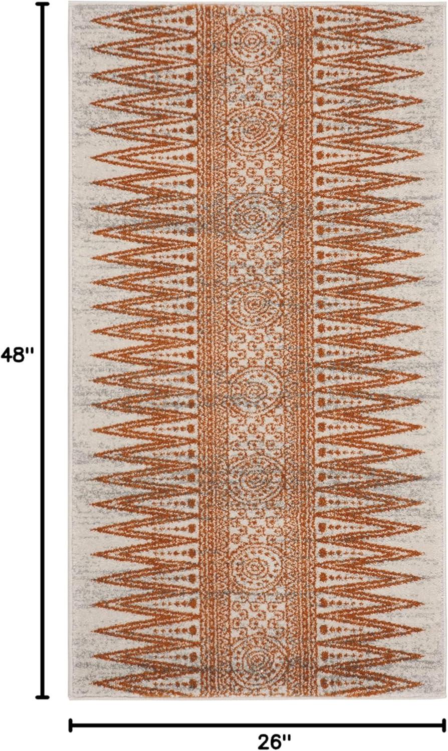 Evoke EVK226 Power Loomed Indoor Accent Rug - Ivory/Orange - 2'2"x4' - Safavieh
