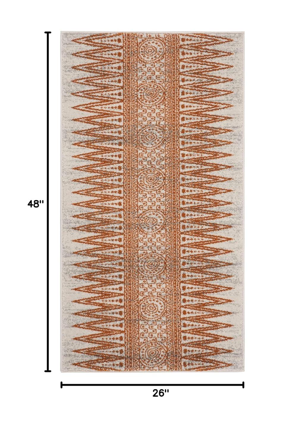 Evoke EVK226 Power Loomed Indoor Accent Rug - Ivory/Orange - 2'2"x4' - Safavieh