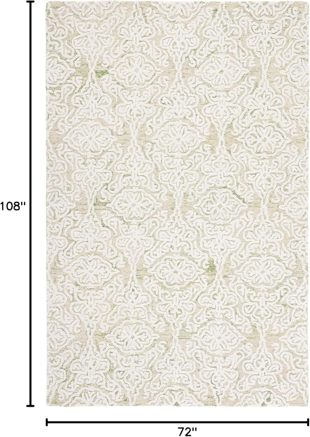 Blossom BLM112 Hand Tufted Indoor Area Rug - Light Green/Ivory - 6'x9' - Safavieh
