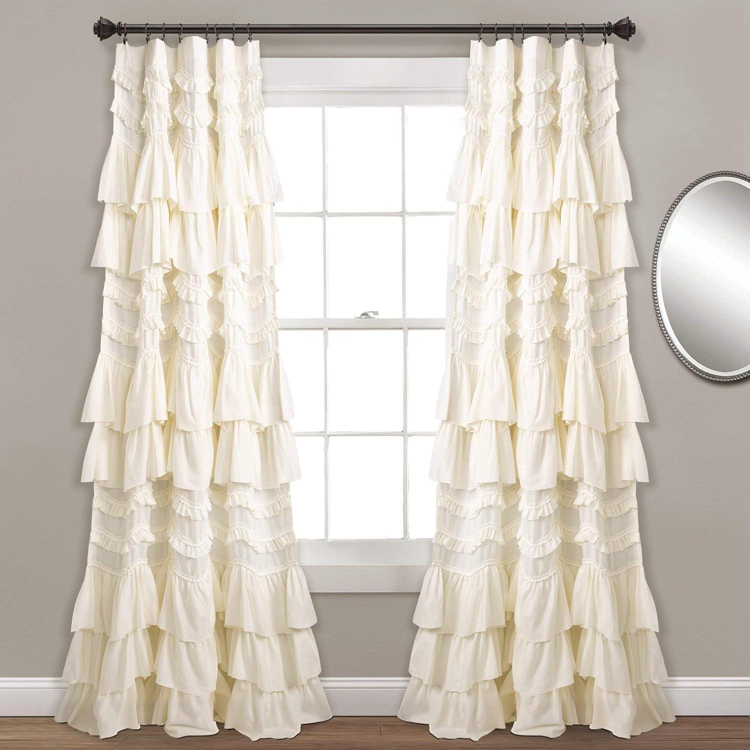 Lush Decor Kemmy Solid Semi-Sheer Single Curtain Panel