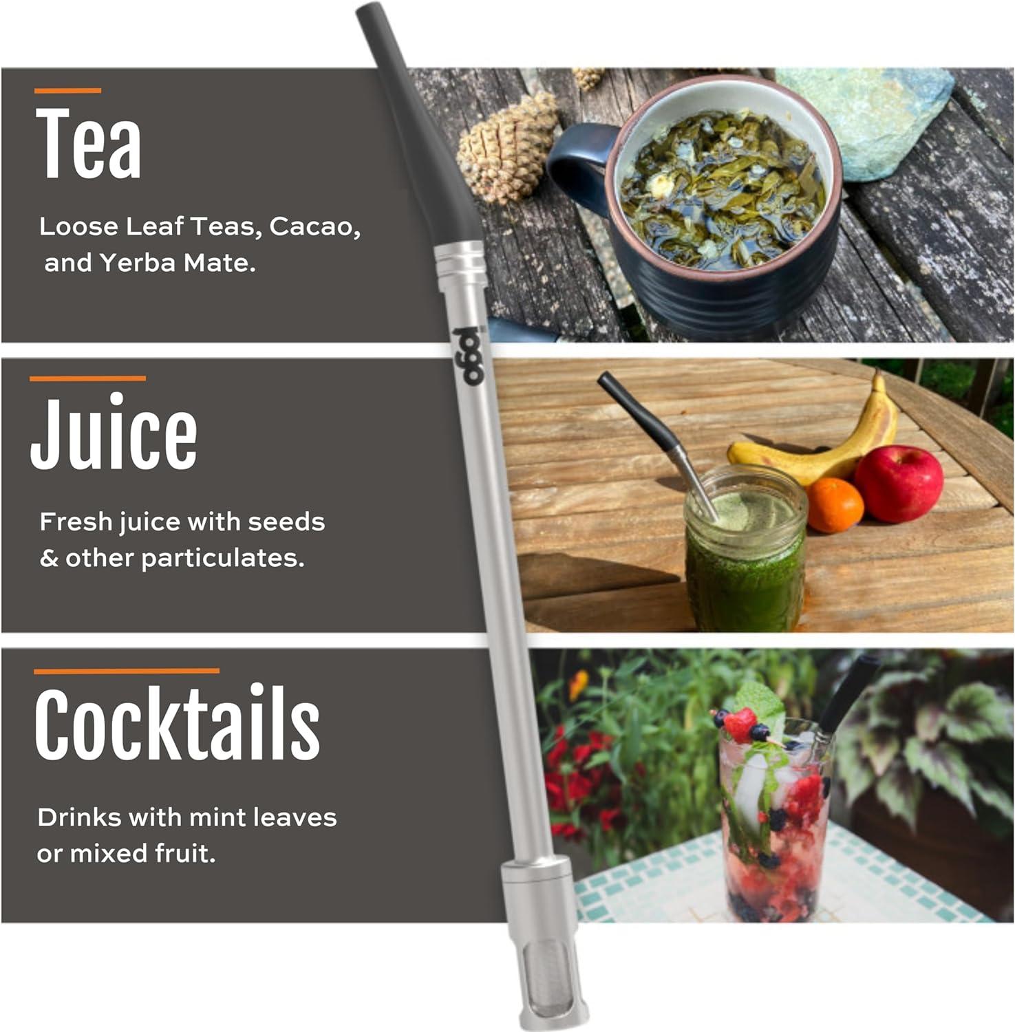 JoGo Stainless Steel Brewing Straw for Coffee, Tea, and More | Ultra-Portable and Reuseable | Great for Camping and Traveling