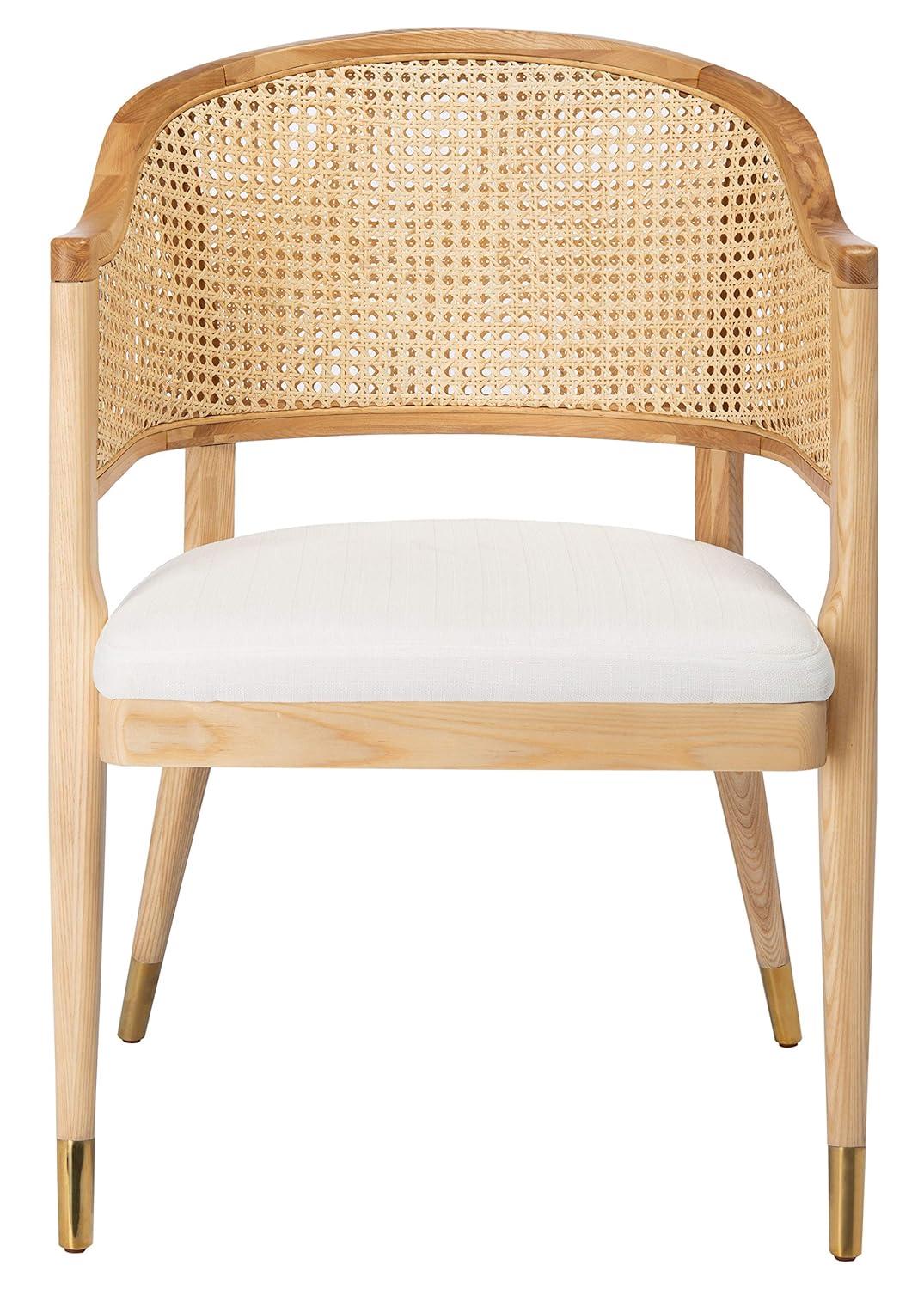 Rogue Chic Black Rattan and Cane Mid-Century Arm Chair