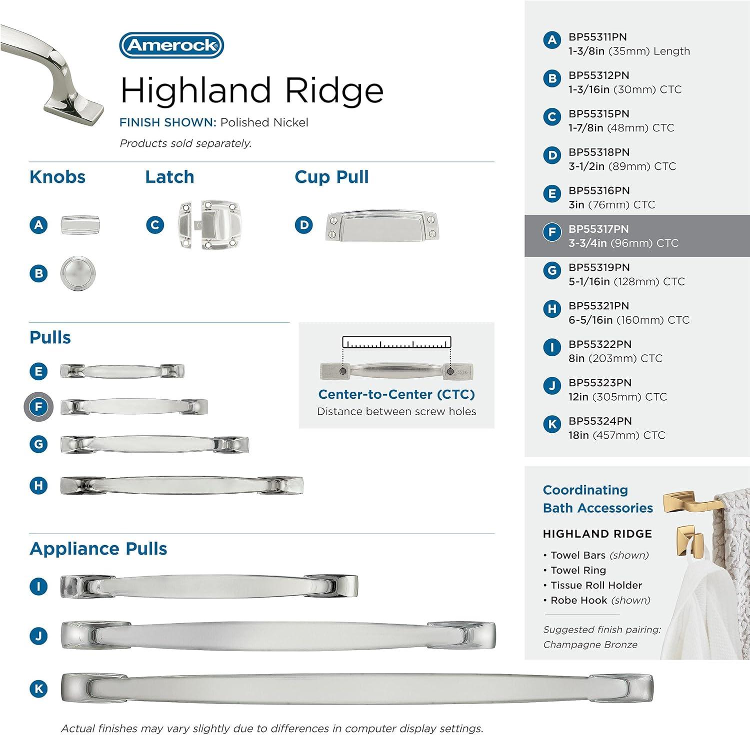 Amerock Highland Ridge Cabinet or Drawer Pull