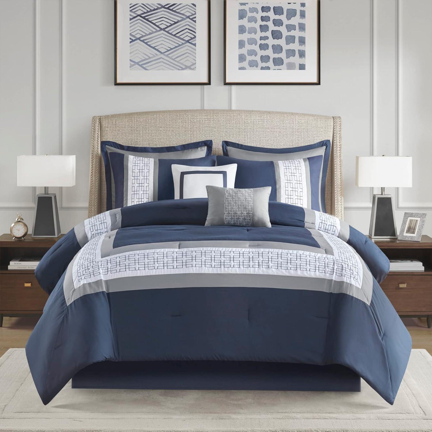 510 Design 8 Piece Embroidered Comforter Set