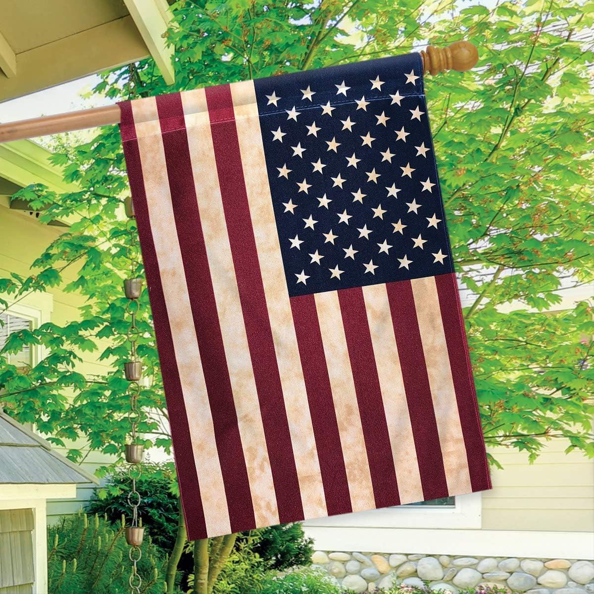 Tea Stained American House Flag American Flag 28" x 40" Briarwood Lane