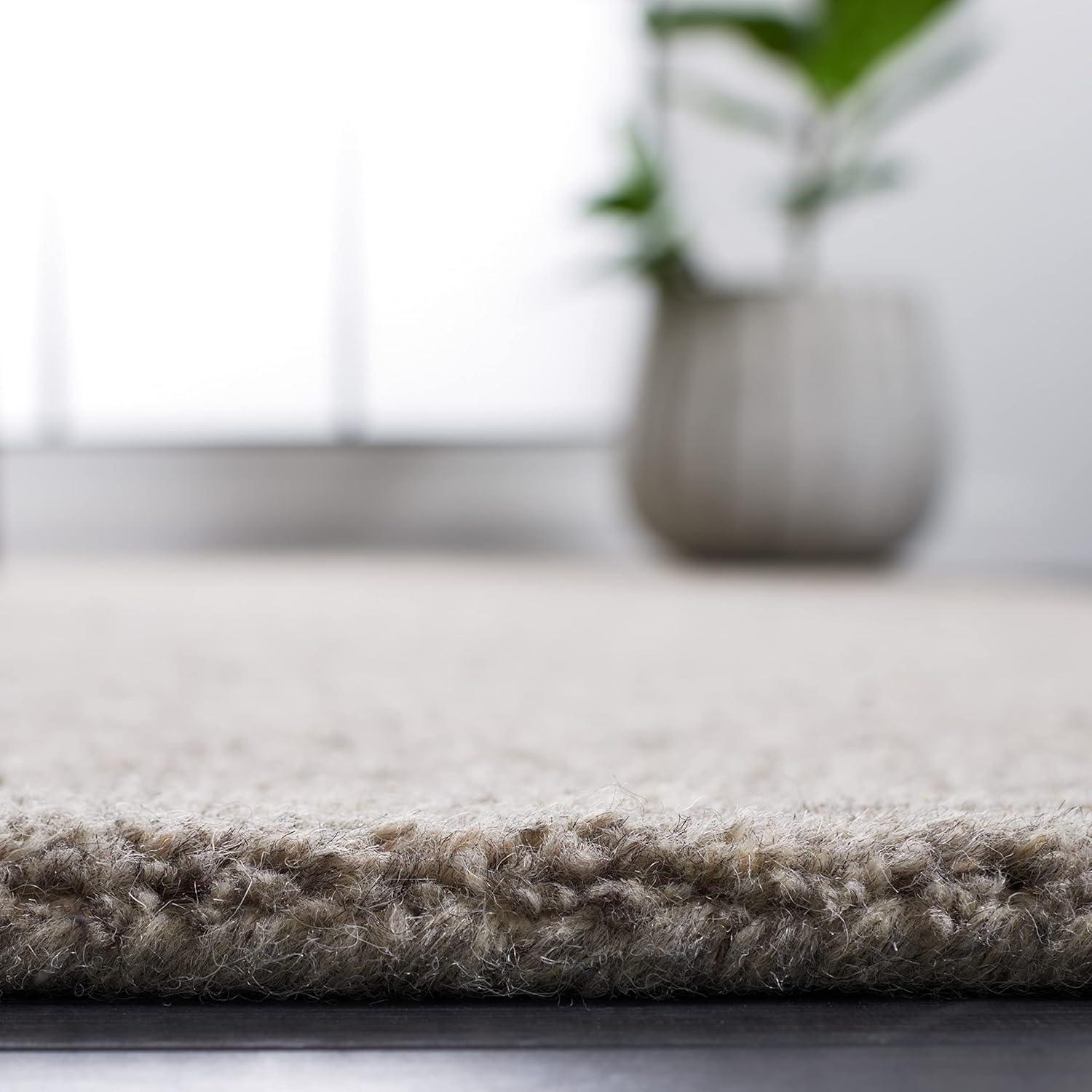 Handmade Gray Wool Tufted Rectangular Rug - 4' x 6'