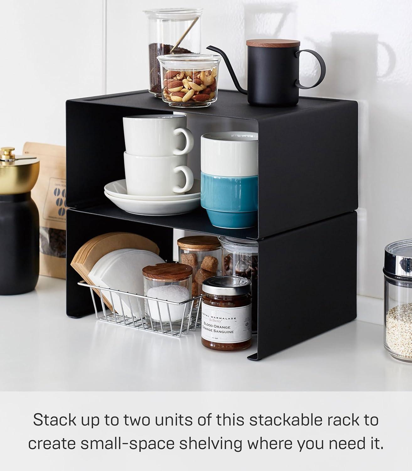 Yamazaki Tower Large Black Kitchen Steel Rack