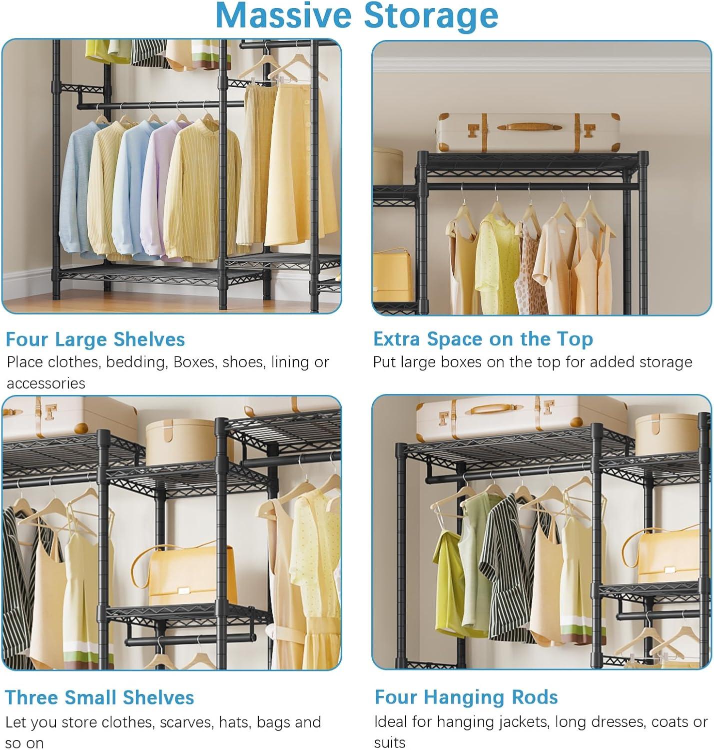 VIPEK Classic V6 Medium Wire Garment Rack Heavy Duty Clothes Rack, Black