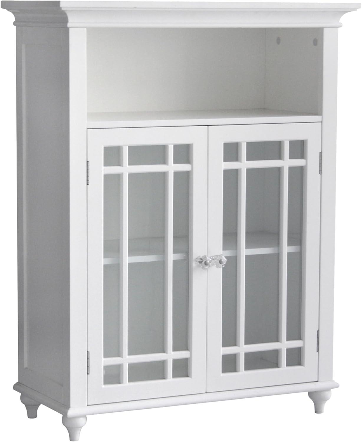 Elegant Home Fashions Neal Double Door Floor Cabinet, White
