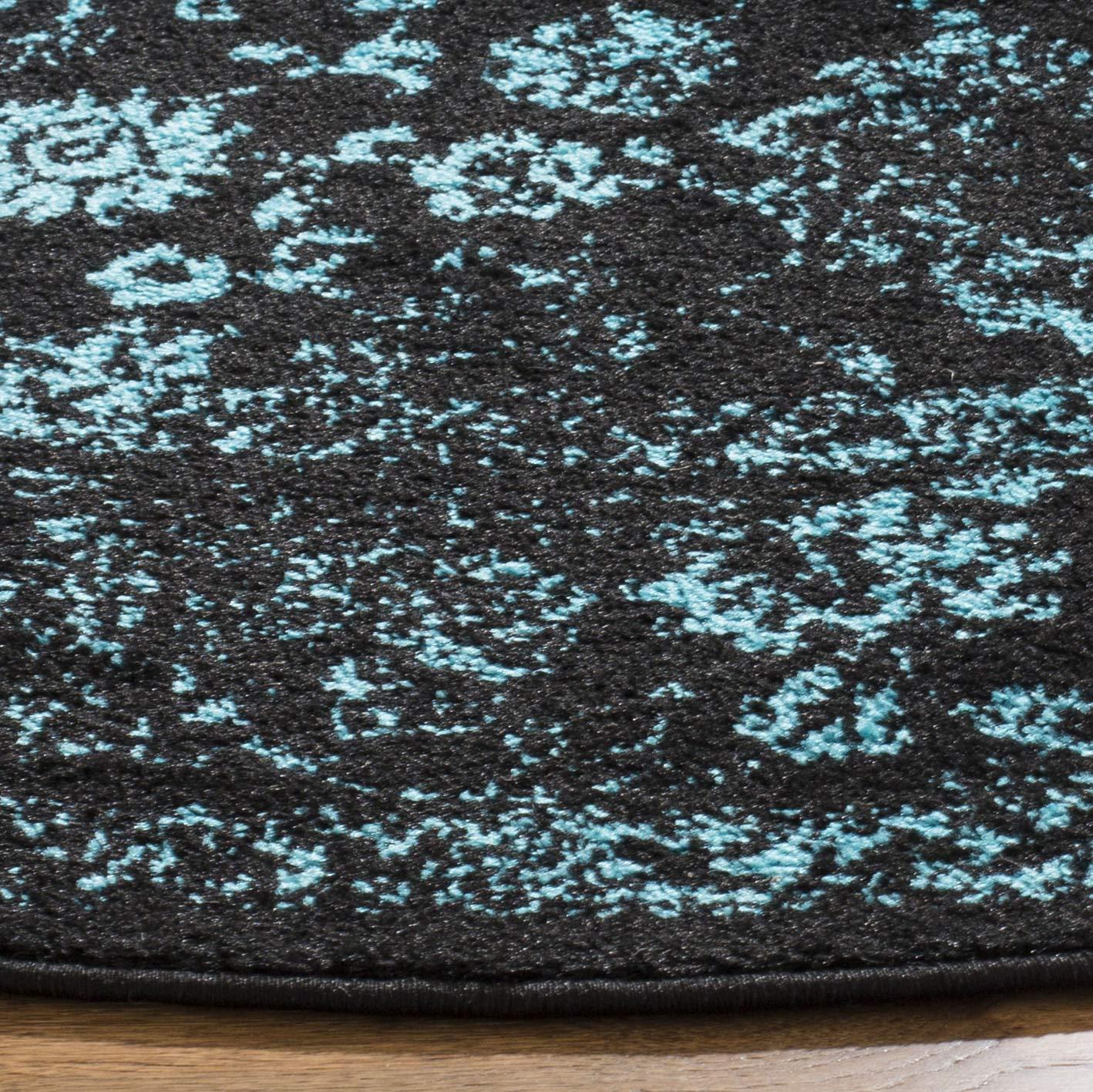 SAFAVIEH Adirondack Wyatt Distressed Area Rug, Ivory/Dark Green, 6' x 6' Round